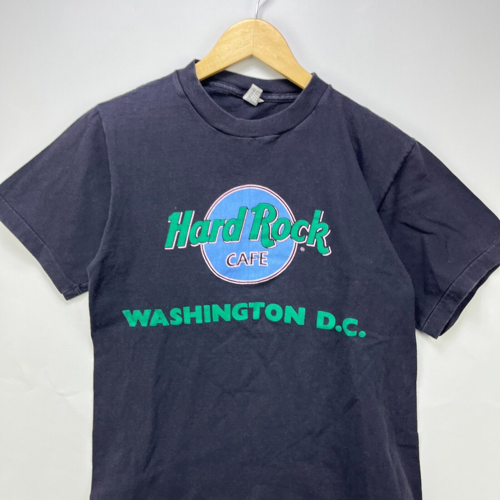 Hard Rock Cafe × Vintage Vintage 90s Sun Faded Black Hard Rock Cafe Washington DC Med Size US M / EU 48-50 / 2 - 2 Thumbnail