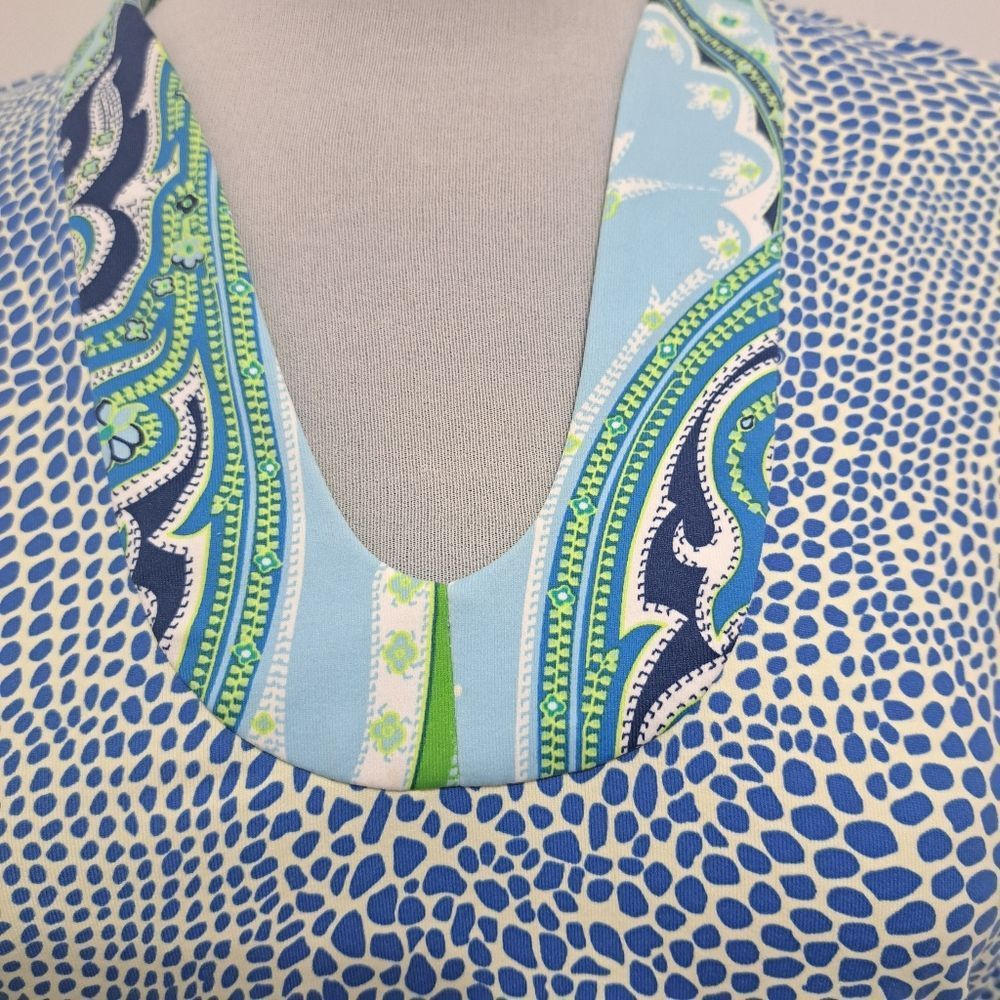 J.McLaughlin J.McLaughin Gisel Tunic Catalina V Neck Speckle Blue/White/G Size S / US 4 / IT 40 - 7 Thumbnail