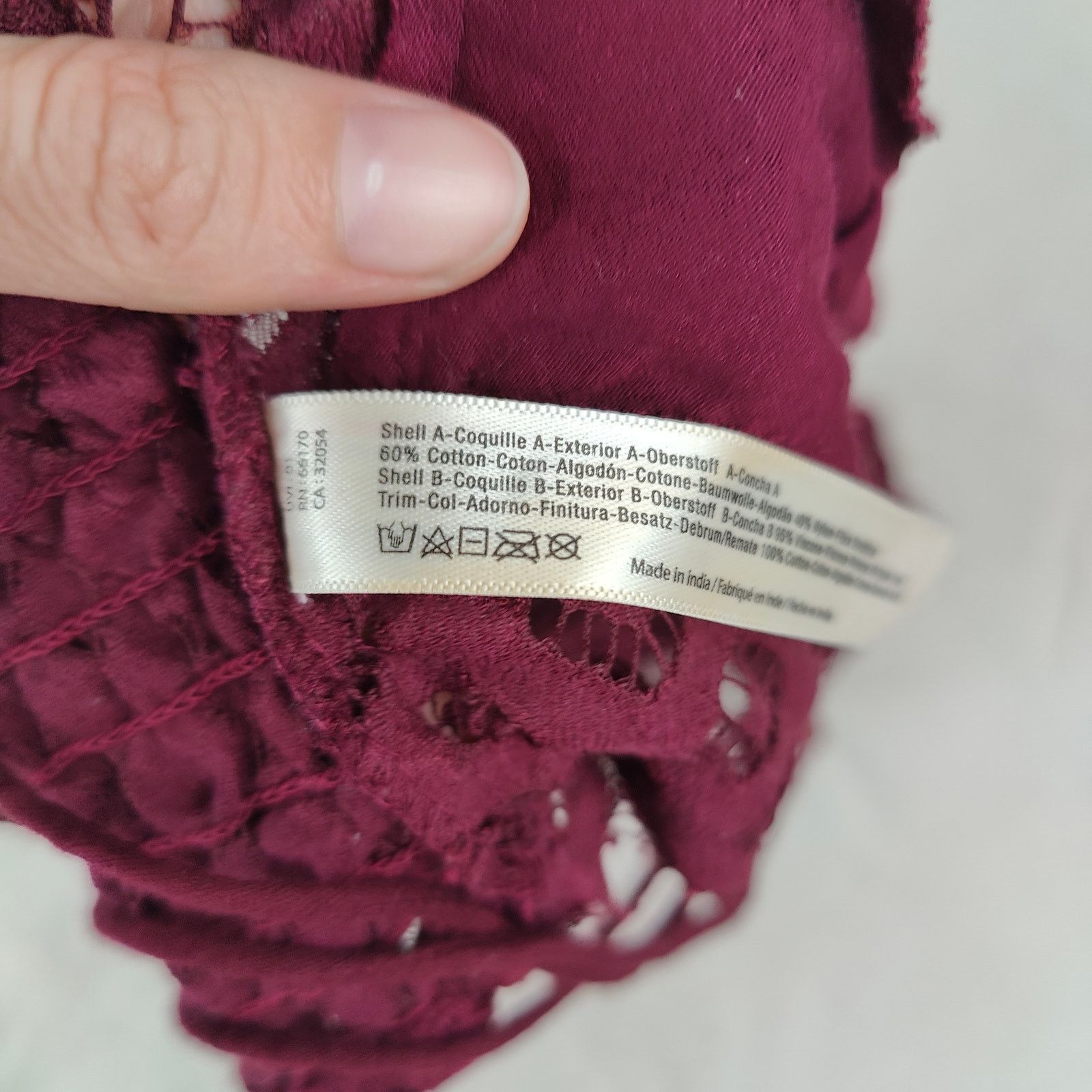 Free People Free People One Adella Bra Womens XL Burgundy Lace Crop Top Size ONE SIZE - 5 Thumbnail
