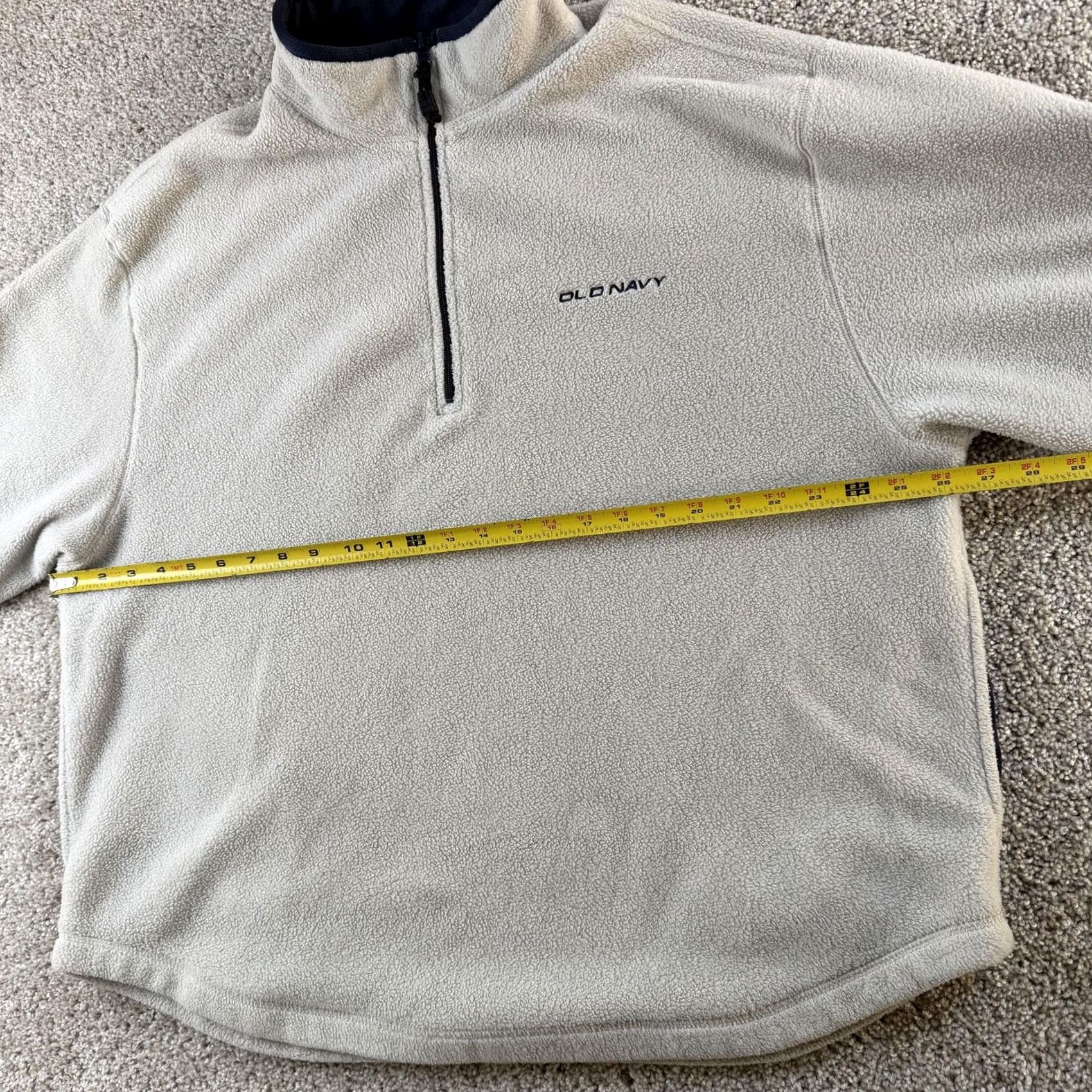 Old Navy Old Navy Mens XL Beige 1/4 Zip Mock Neck Fleece Pullover Casual Sweater Size US XL / EU 56 / 4 - 6 Thumbnail