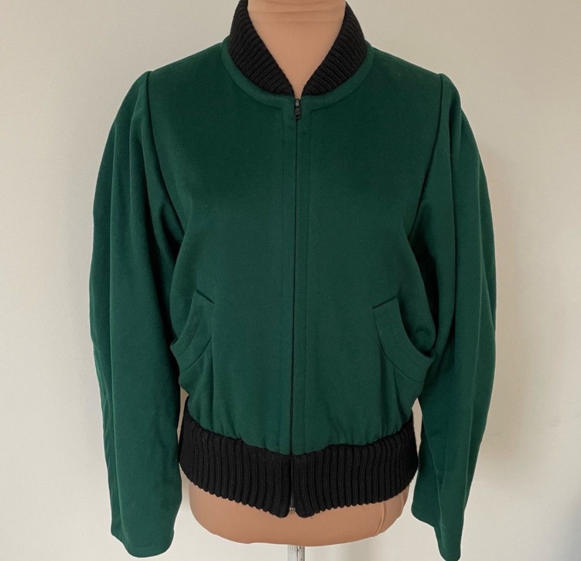 image of YVES Saint Laurent Rive Gauche Vintage 1992 Bomber Jacket in Green, Women's (Size Small)