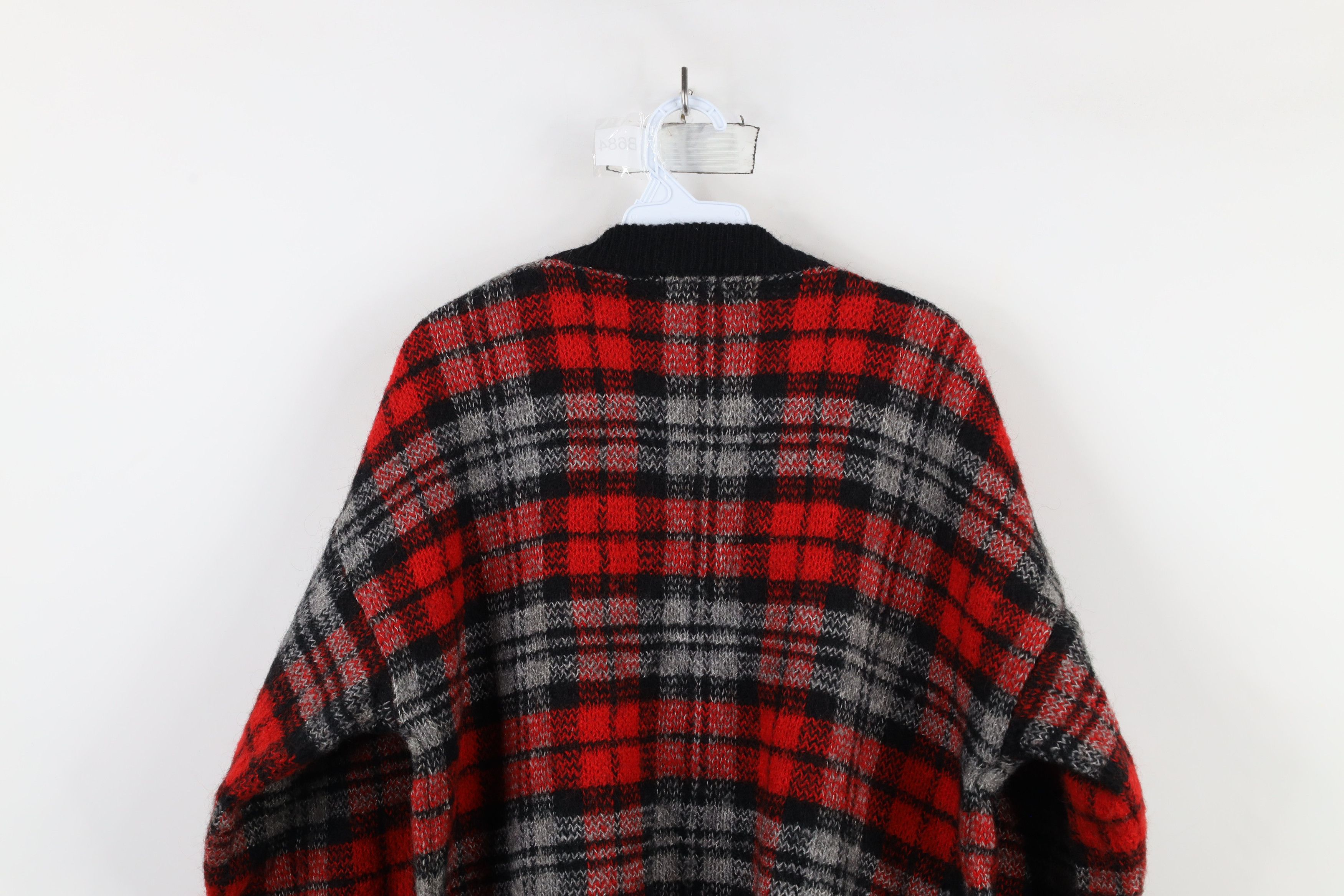 Vintage Vintage 90s Streetwear Blend Knit Cardigan Sweater Plaid Size M / US 6-8 / IT 42-44 - 9 Thumbnail