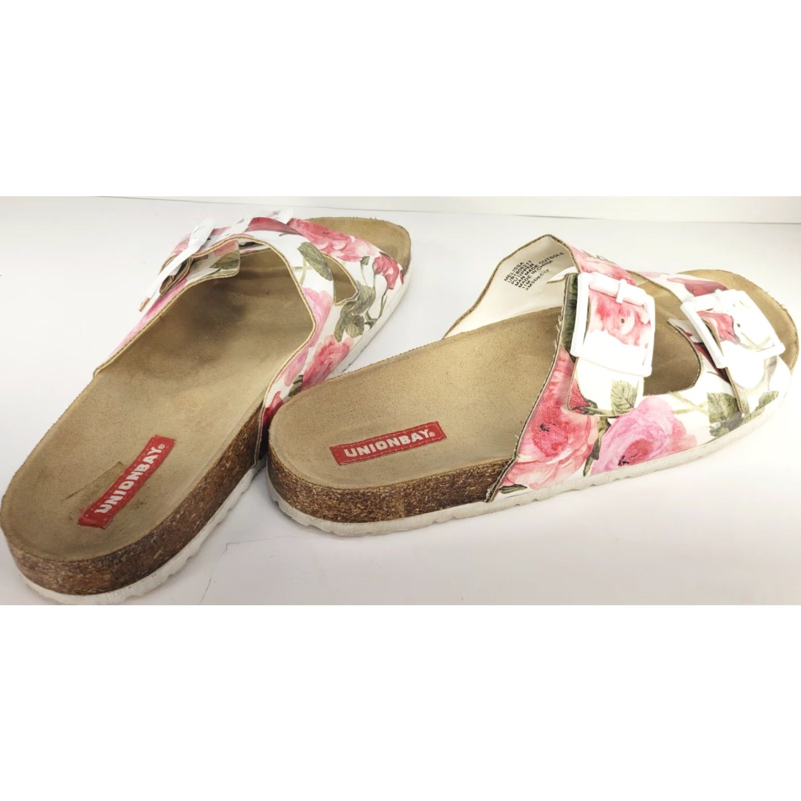 Vintage Union Bay Melissa Women's 11M Floral Open Toe Double Strap Slide Cork Sandals Size US 11 / IT 41 - 4 Thumbnail