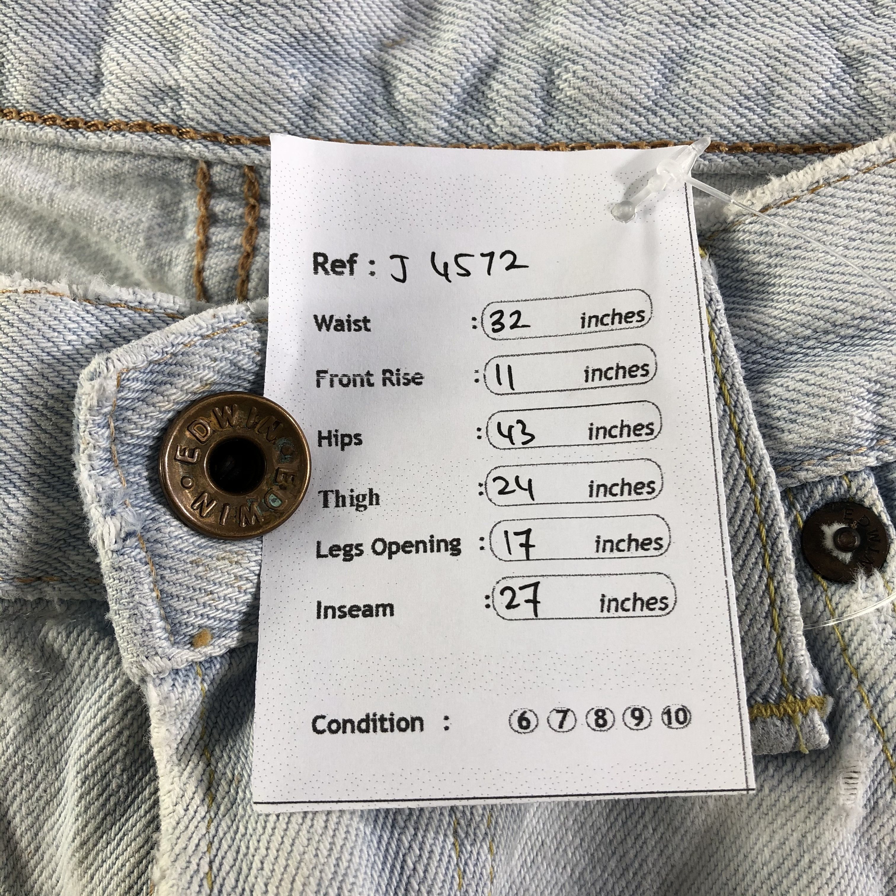 Edwin Vintage Light Wash Edwin 505zx Jeans-J4572 Size US 32 / EU 48 - 9 Thumbnail