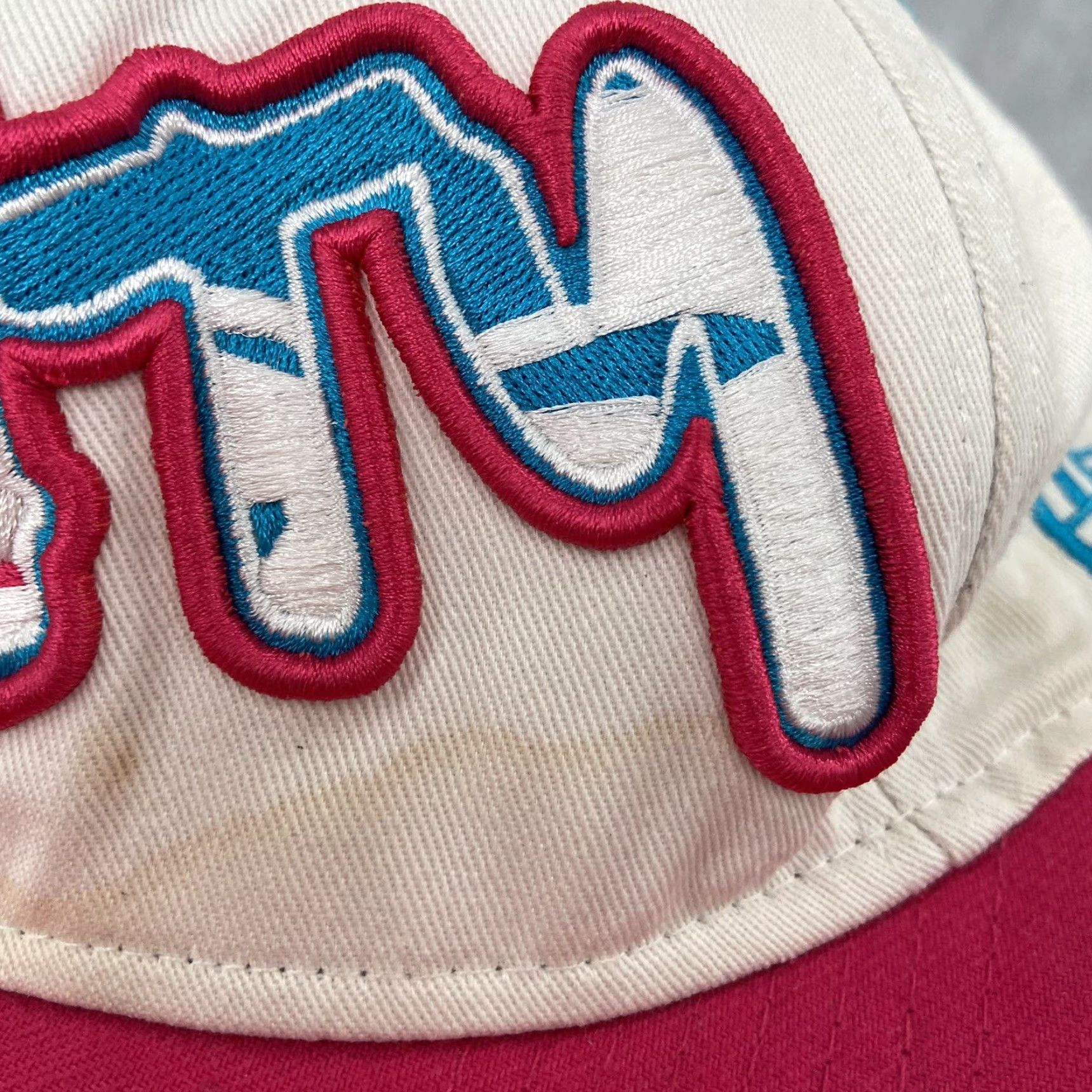 New Era VINTAGE New Era STYLE DIRTY Snapback Hat ADULT Men Cotton Graffiti Pink Blue Cap Size ONE SIZE - 6 Thumbnail