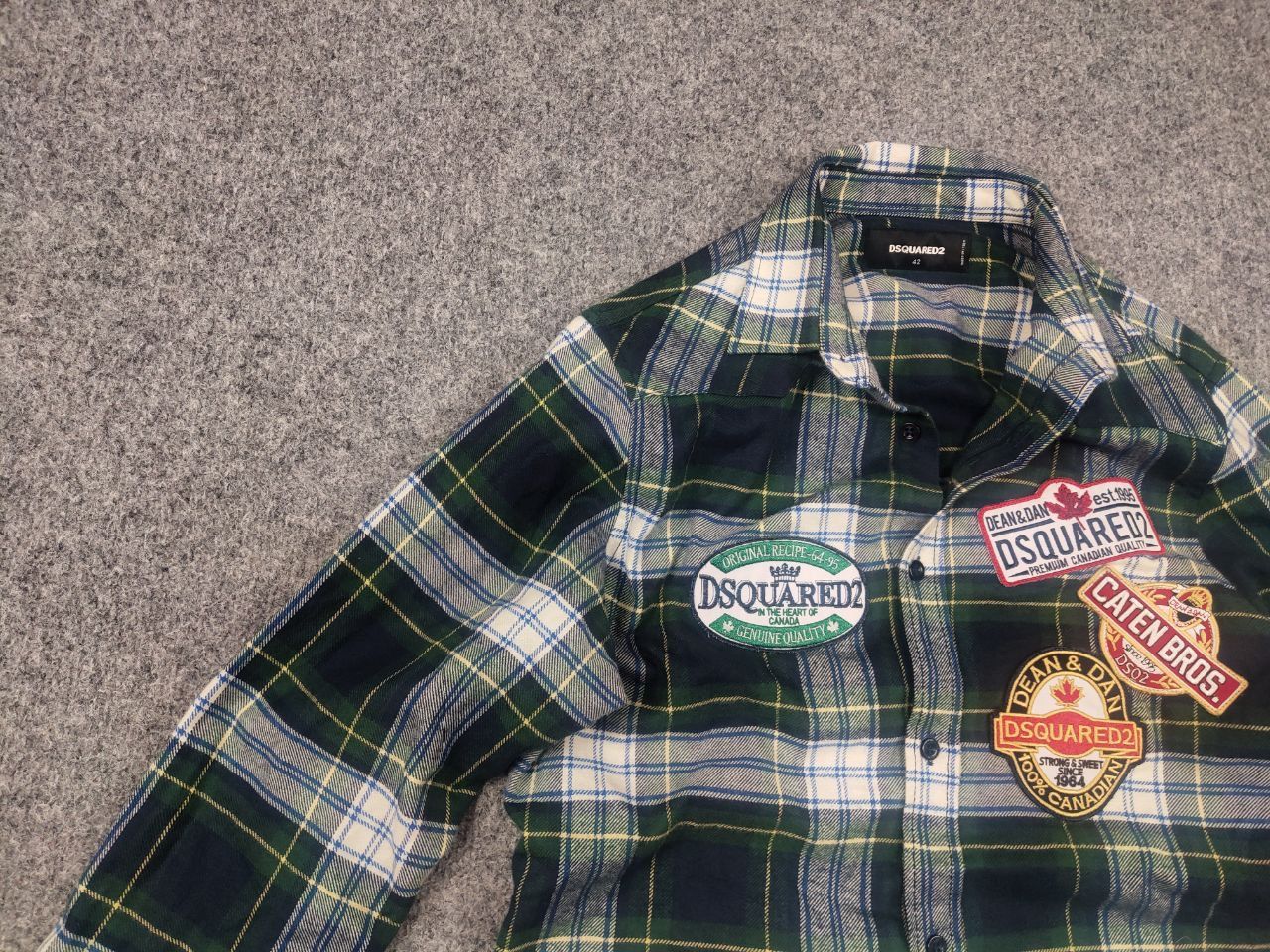 Dsquared2 Dsquared2 Design Green Logo Check Flannel Long sleeve Shirt Size US S / EU 44-46 / 1 - 5 Thumbnail