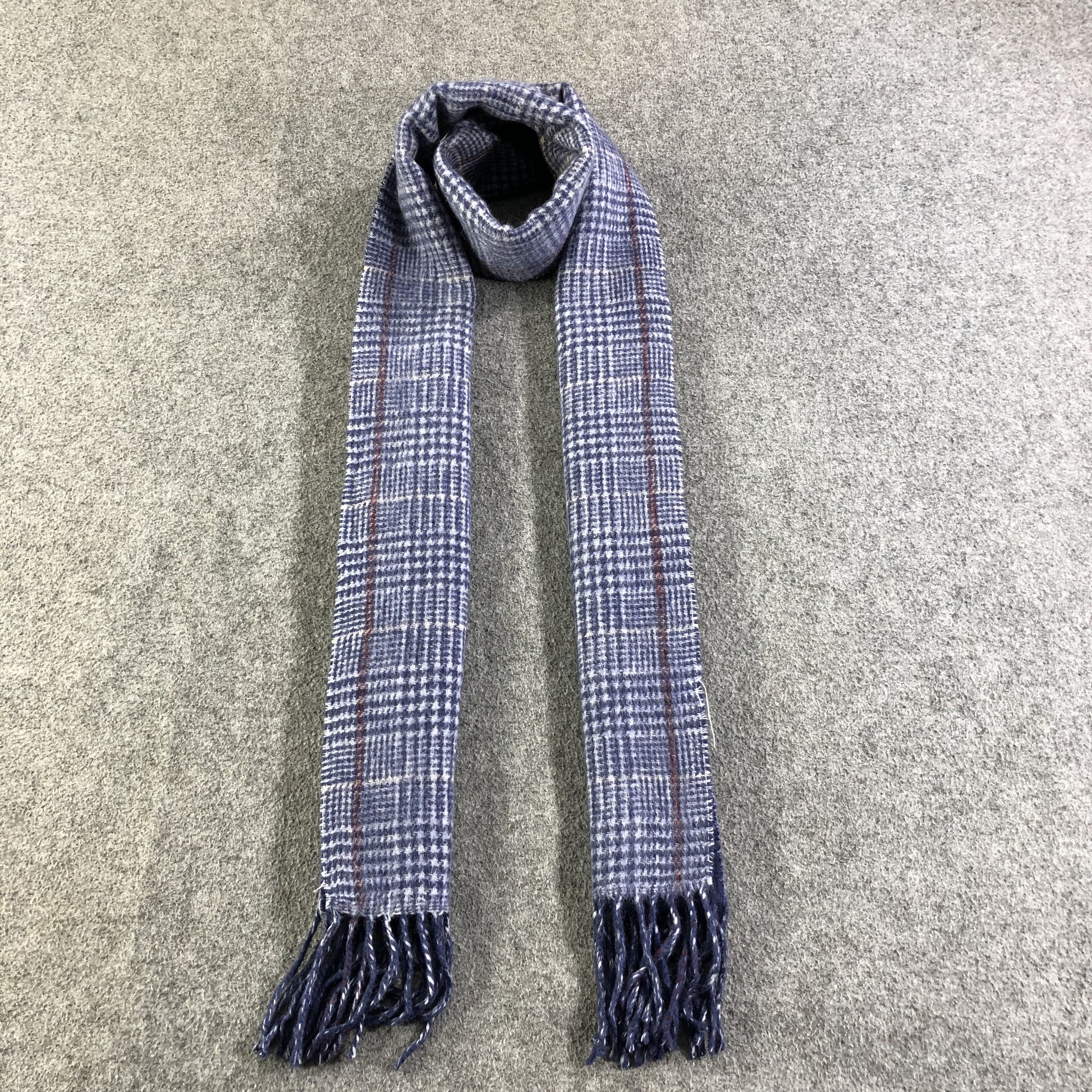 Paul Stuart Paul Stuart Gingham Wool Scarf Muffler V1277 Size ONE SIZE - 1 Thumbnail