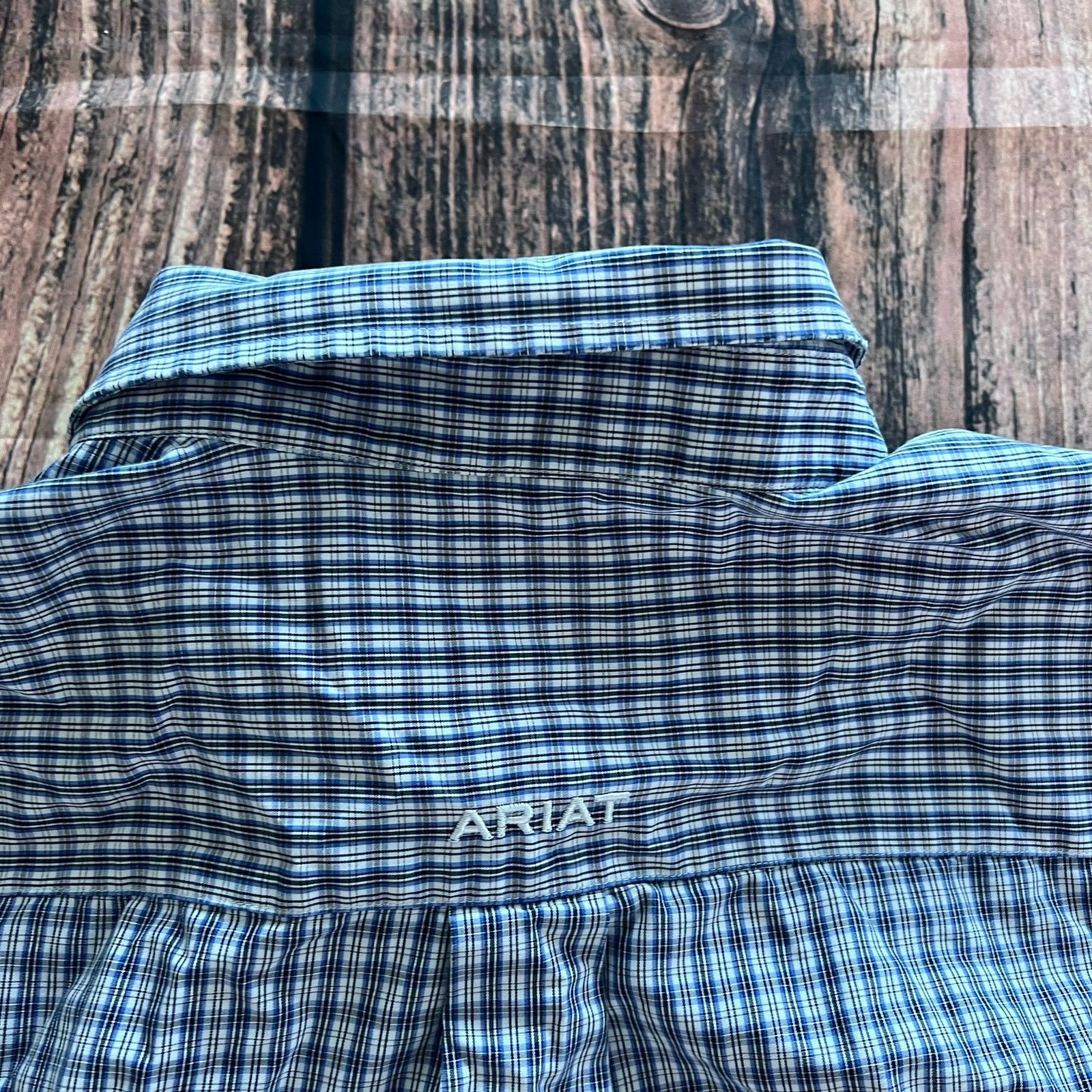 Ariat Ariat Men's 2XL Blue Plaid Long Sleeve Button Down Shirt Size US XXL / EU 58 / 5 - 4 Thumbnail