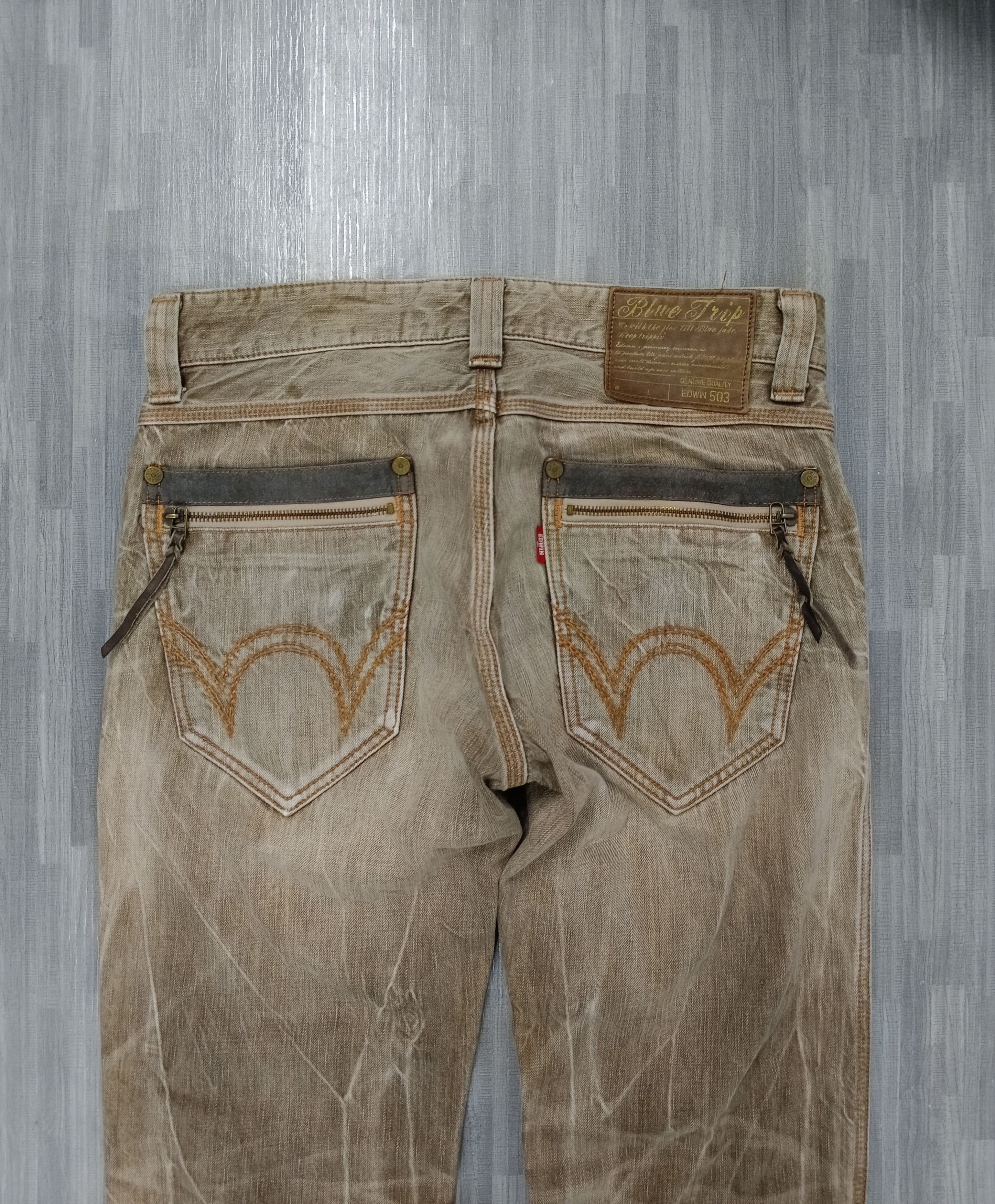 Edwin DiSTRESSED WASHED BROWN EDWIN DENIM PANTS Size US 33 - 5 Thumbnail