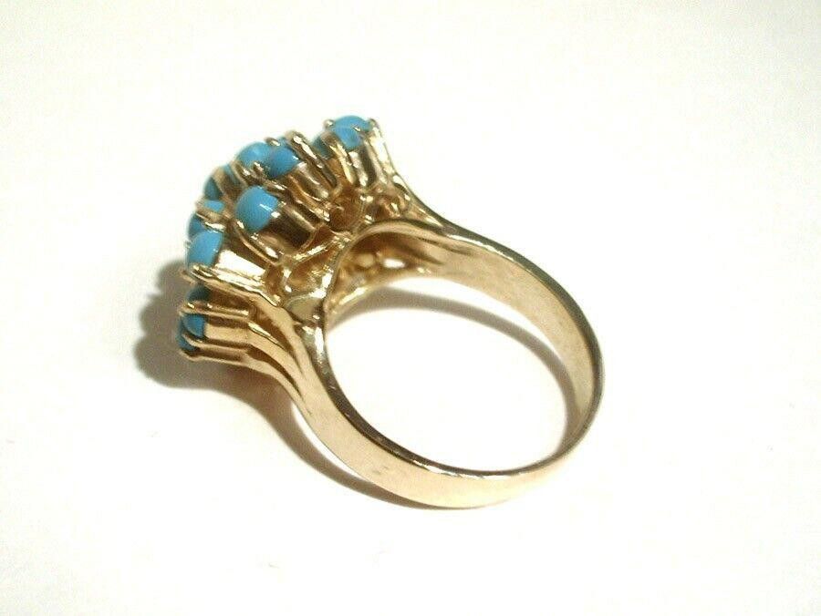 Handmade Round Cluster 18kt Gold Vermeil Silver Cocktail Ring Size ONE SIZE - 3 Thumbnail