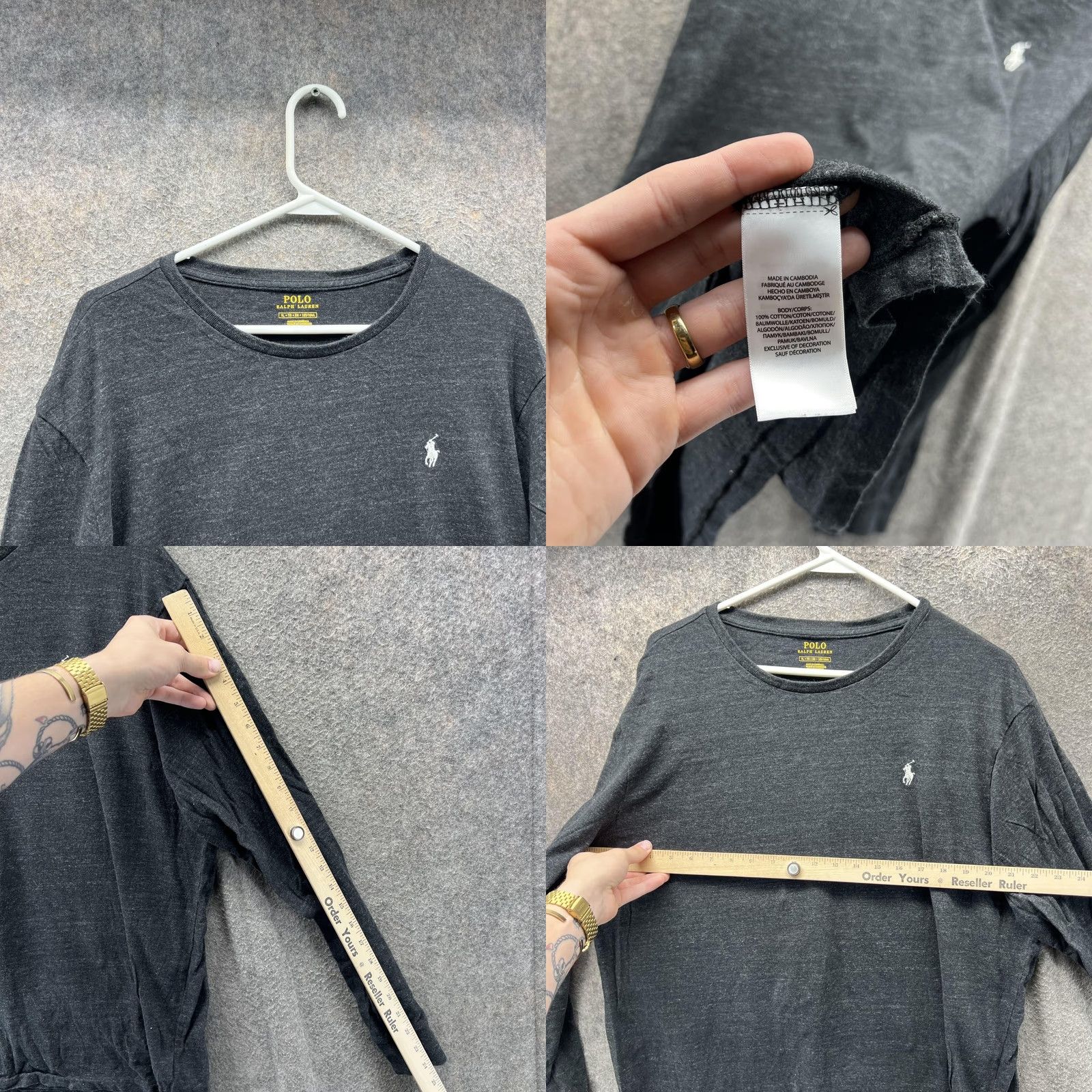 Polo Ralph Lauren Polo Ralph Lauren Shirt Mens XL Gray Long Sleeve Crewneck Cotton Logo Pony Size US XL / EU 56 / 4 - 8 Thumbnail