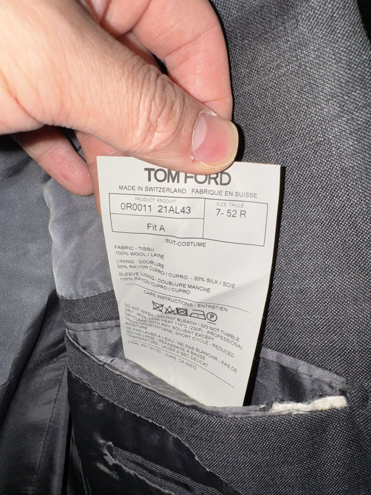 Tom Ford TOM FORD SUIT JACKET GREY Size 40S - 5 Thumbnail