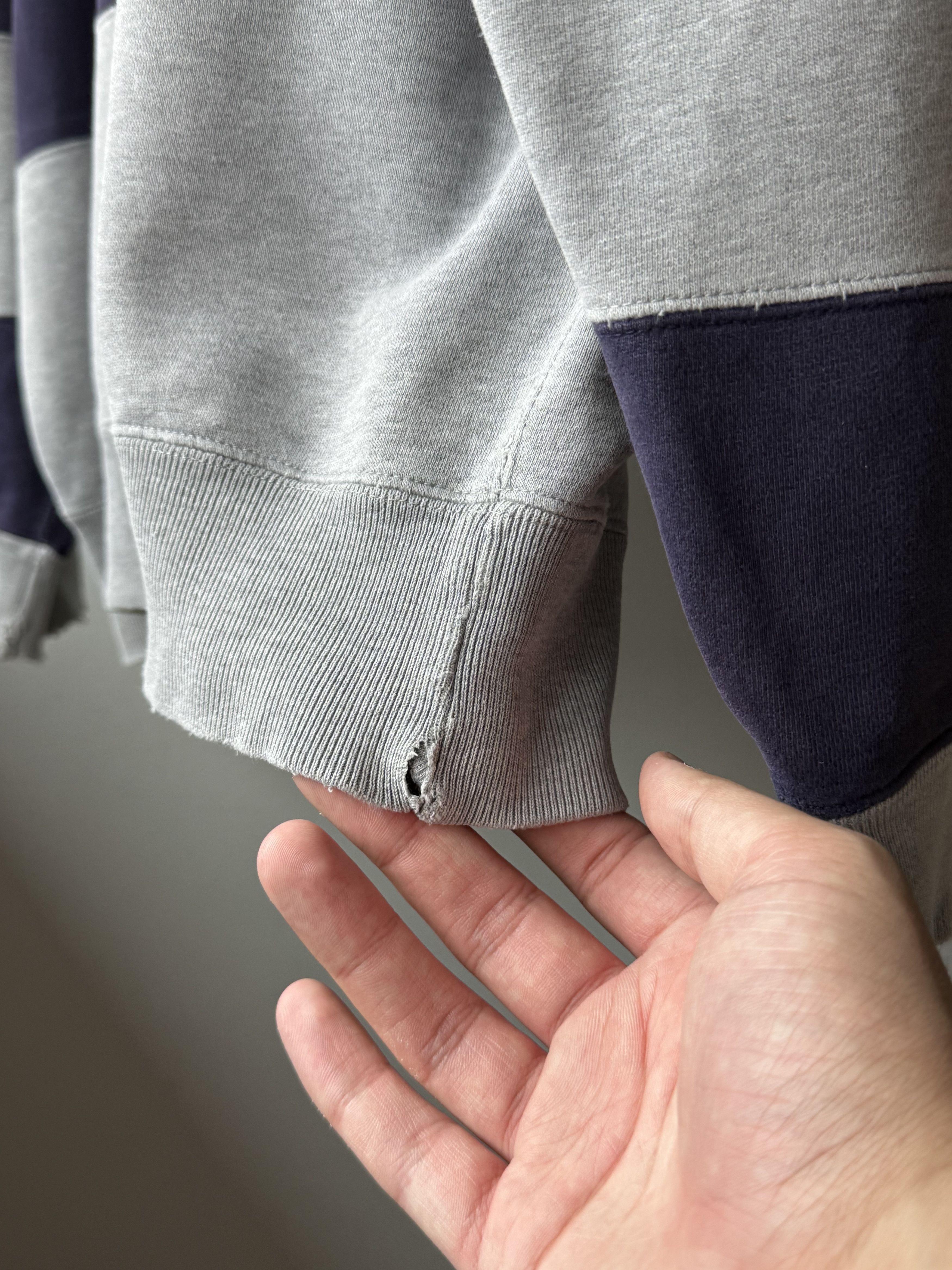 Polo Ralph Lauren Vintage 90's Polo Ralph Lauren Blue Gray Striped Sweatshirt Size US L / EU 52-54 / 3 - 17 Thumbnail