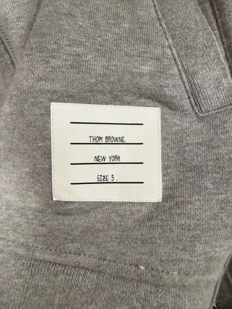 Thom Browne Thom Browne Gray Four Stripes Zip Hoodie Size US XXL / EU 58 / 5 - 4 Thumbnail