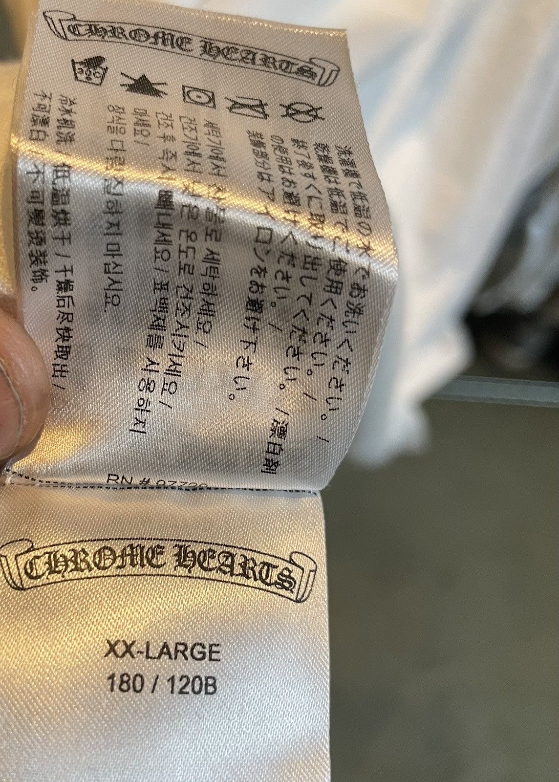 Chrome Hearts Chrome Hearts LS Neck Logo T-shirt White/Yellow Size US XXL / EU 58 / 5 - 9 Thumbnail