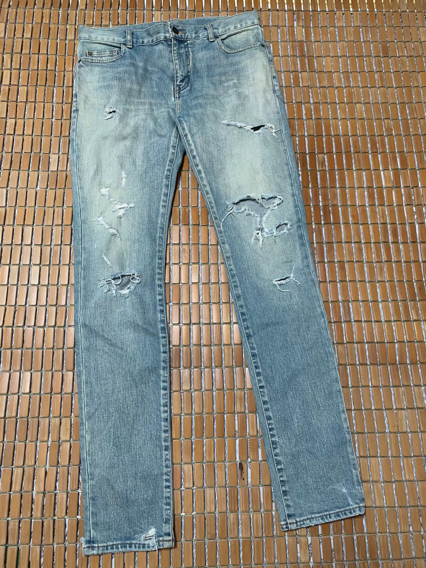 Saint Laurent Paris Saint Laurent SLP Washed Distressed Jeans Size US 31 - 1 Thumbnail
