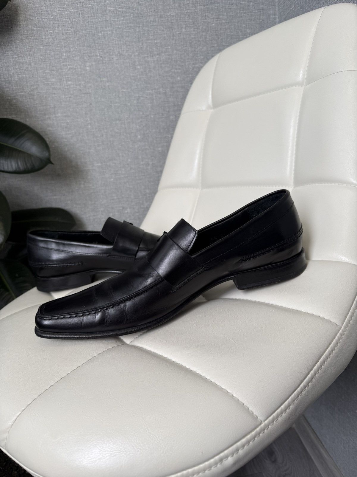 Rare Dior Homme Black Leather Penny Loafers CD Shoes Size 43
