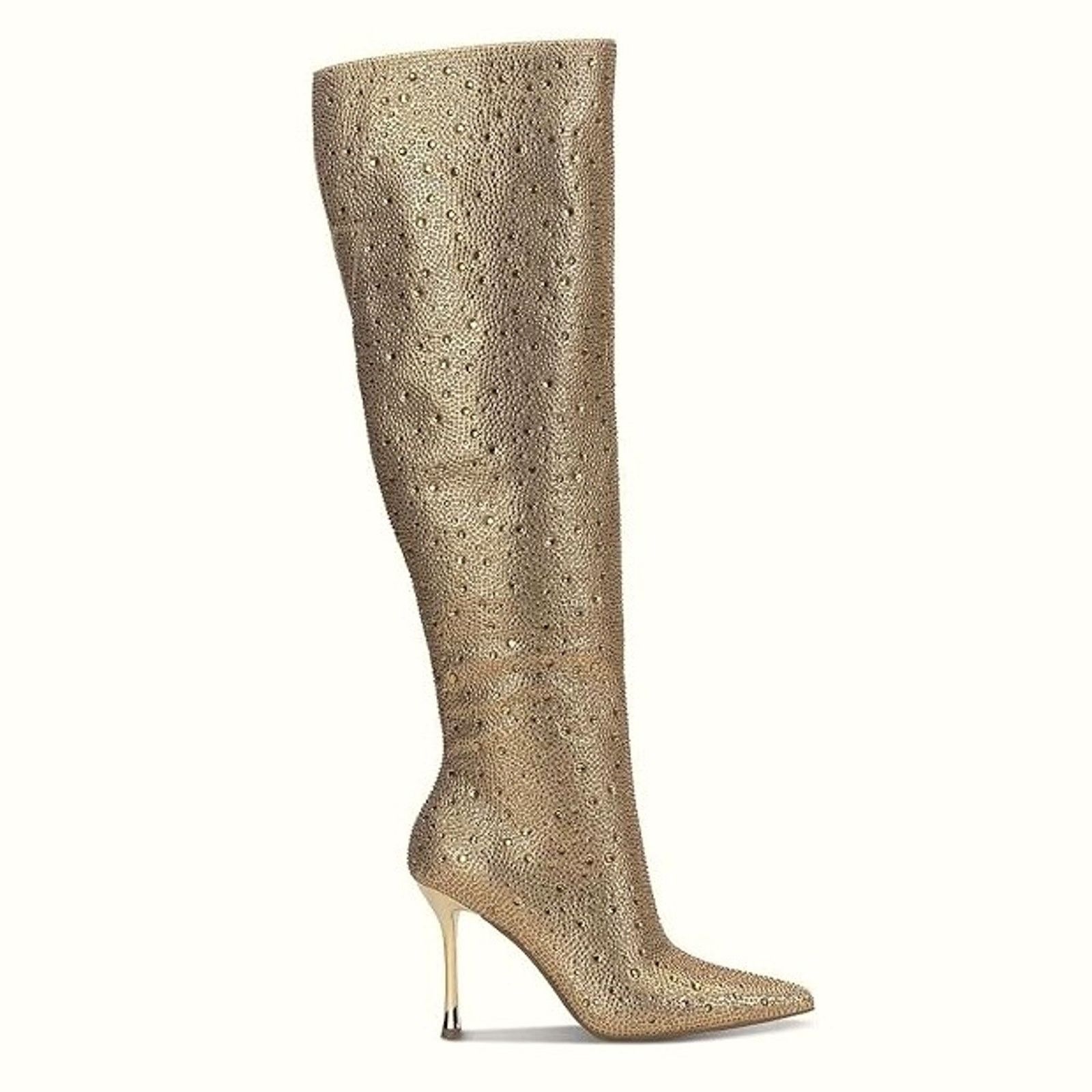 The Unbranded Brand I.N.C. Int Concepts Gold Rhinestone Chic High Boots Size 5 Size US 5 / IT 35 - 2 Thumbnail