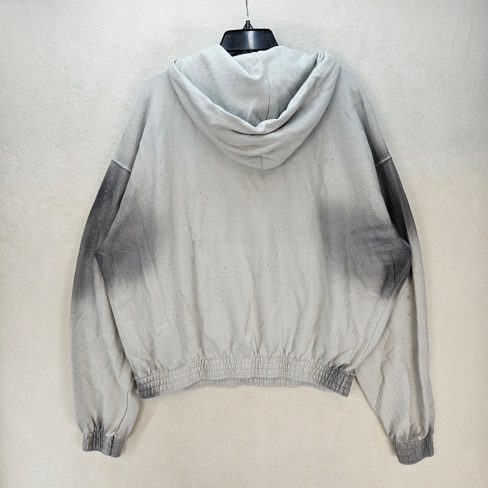 MNML MNML MEN'S MEDIUM WHITE PAINTED RHINESTONE PULLOVER HOODIE Size US M / EU 48-50 / 2 - 5 Thumbnail