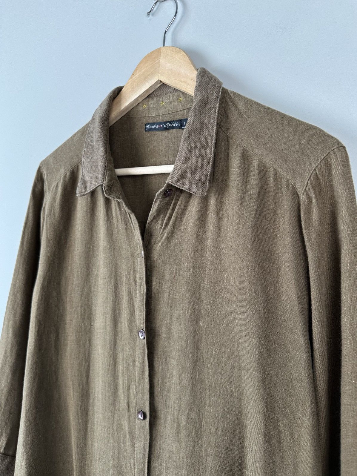 Gudrun Sjoden GUDRUN SJODEN Oversized Dress Shirt Linen Designer Size L / US 10 / IT 46 - 4 Thumbnail