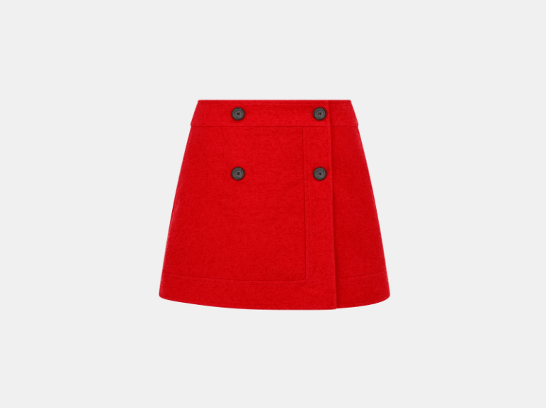 Dior o1w1db11225 451J12 Wrap Mini Skirt in Red Size 26" / US 2 / IT 38 - 1 Thumbnail