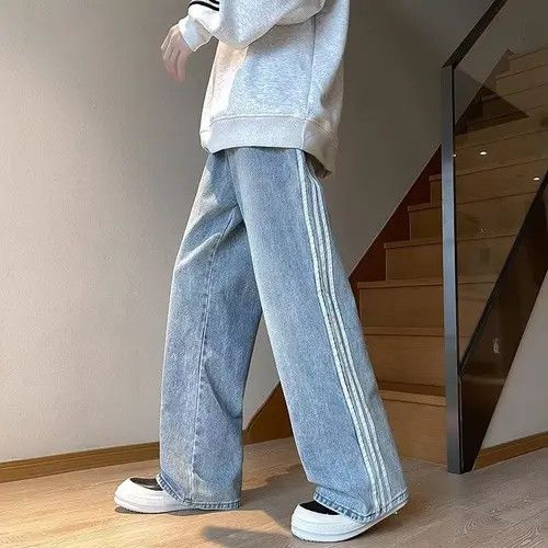 Japanese Brand Kagawa x Asuka Blue Baggy Track Wide Leg Flared Denim Jeans Size US 28 / EU 44 - 7 Thumbnail