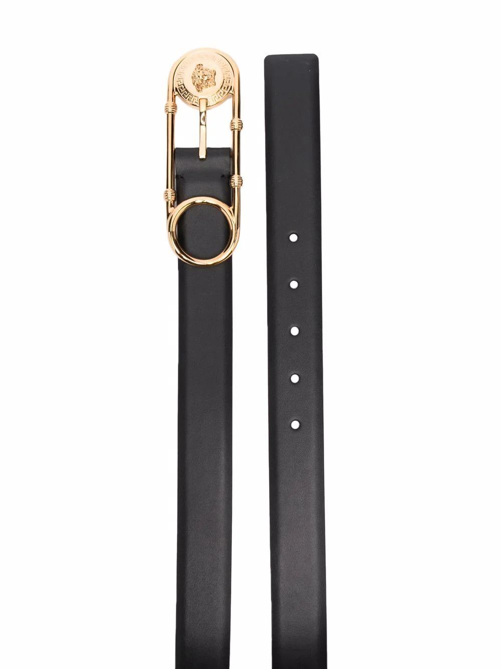 Versace o1s22i1n1024 Size: 85 / Leather Safety Pin Belt in Black Size ONE SIZE - 2 Thumbnail