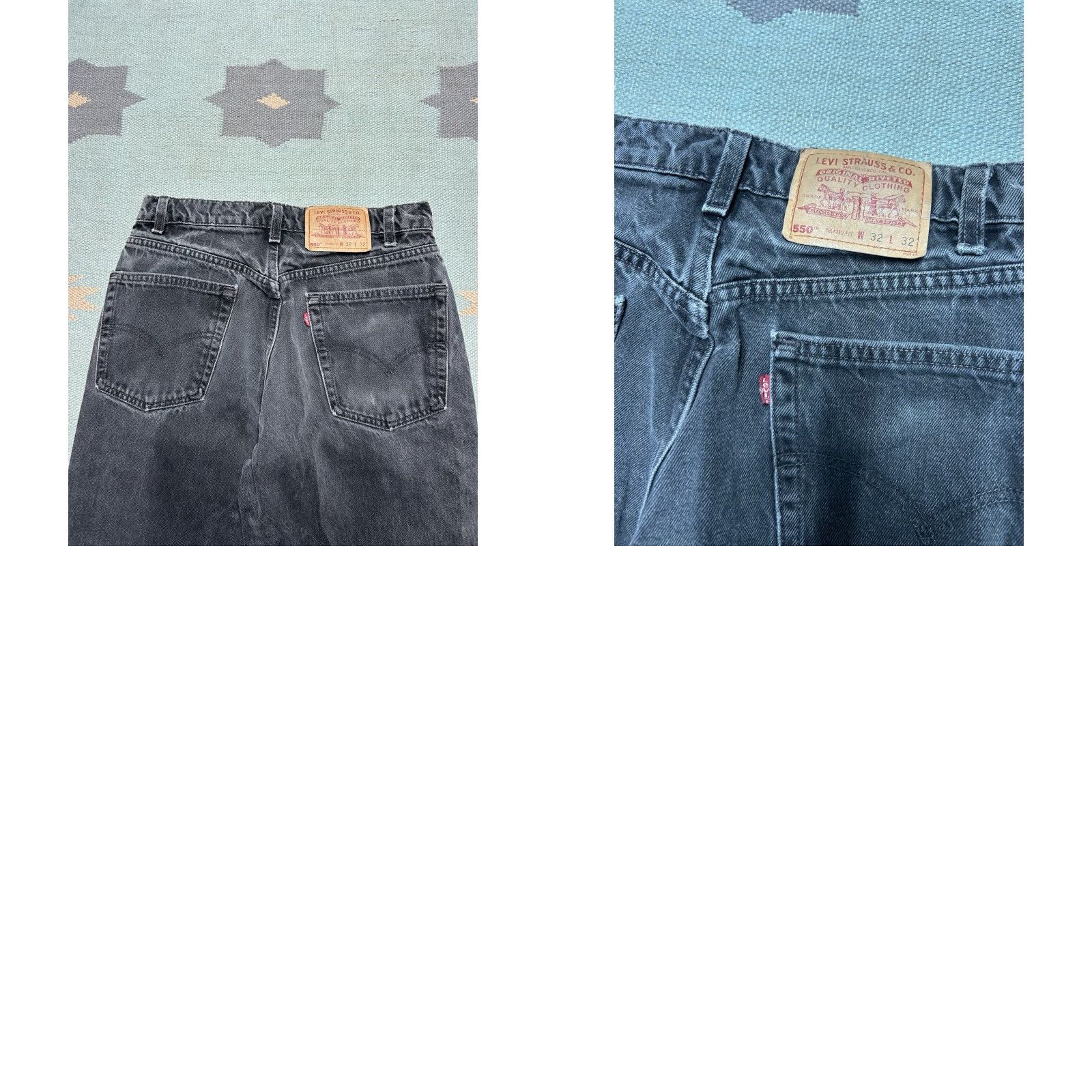 Levi's VINTAGE Levi’s 550 Jeans Mens Relaxed 30x31 Black Distressed 90s Grunge Skater Jeans Size US 30 / EU 46 - 9 Thumbnail