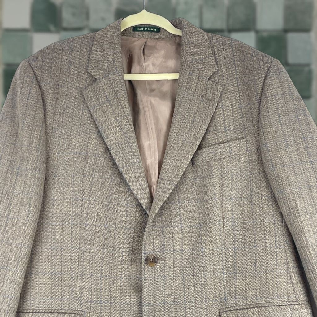Ralph Lauren Lauren Ralph Lauren Blazer Mens 44L Brown Tweed Wool Long Sleeve Jacket Coat Sizes 44 Chest 44L Notch Long Size US XXL / EU 58 / 5 - 1 Thumbnail