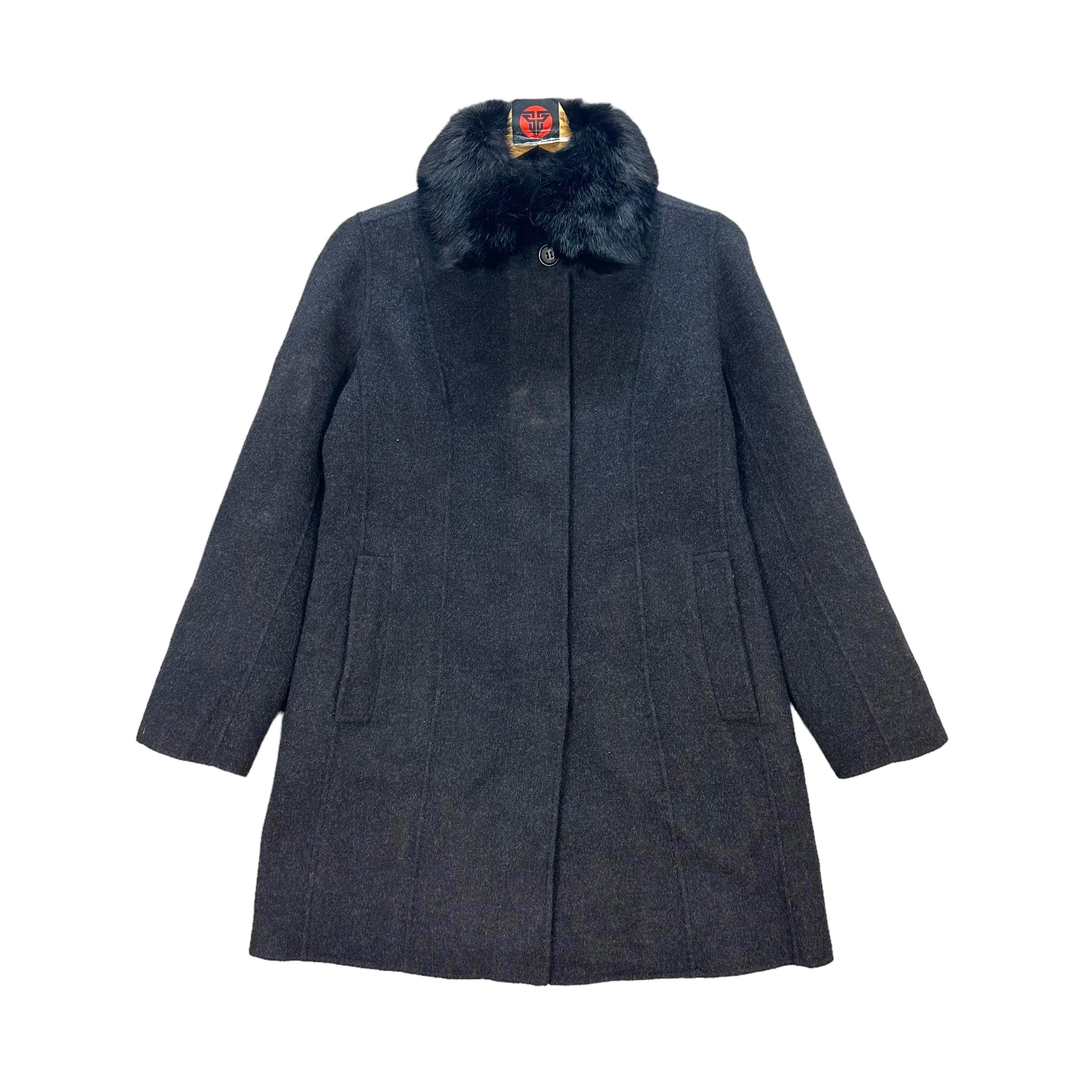 Burberry BURBERRY LONDON AW 2006 FUR NECK WOOL COAT #7666-162 Size S / US 4 / IT 40 - 1 Thumbnail