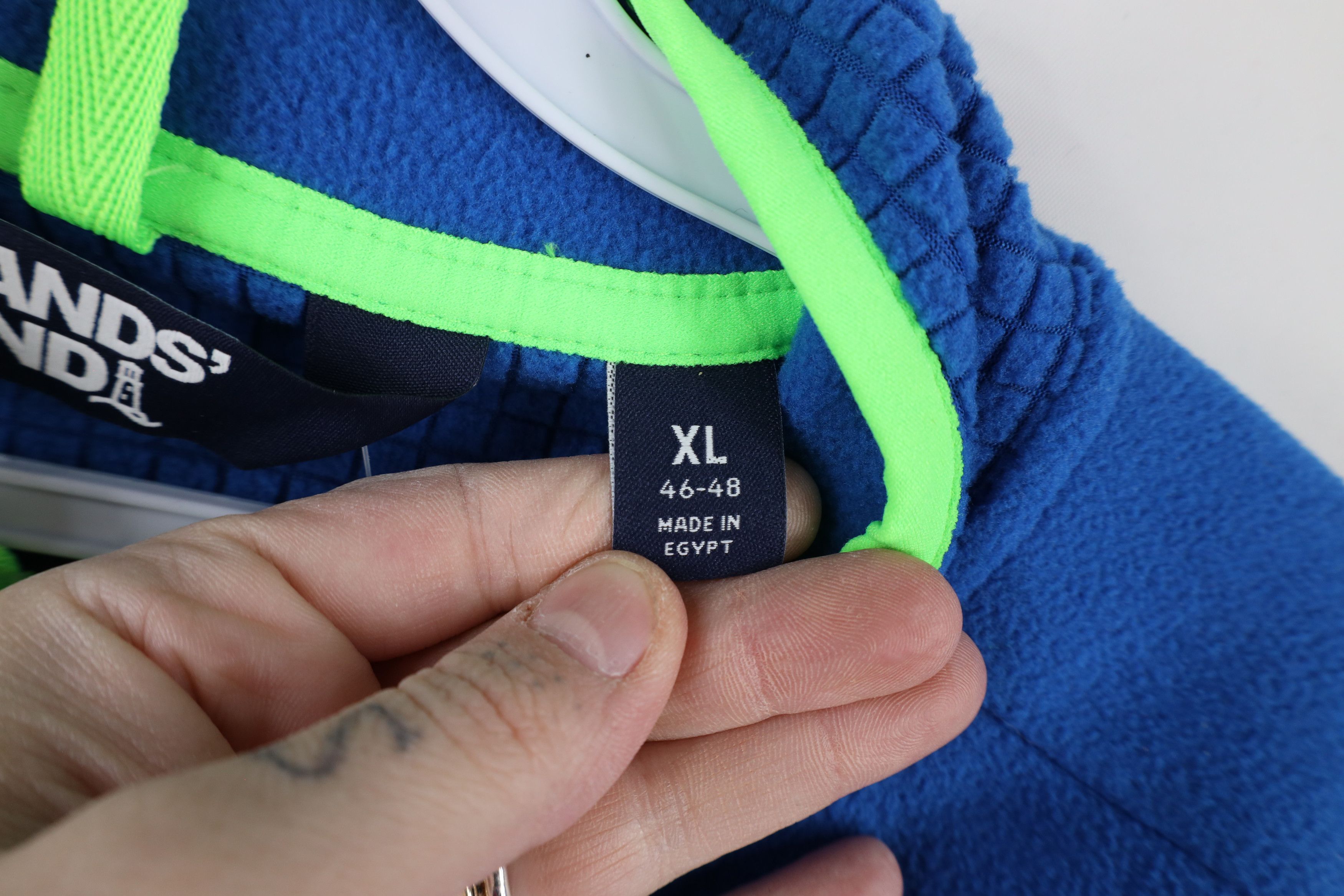 Lands' End × Vintage New Lands End Grid Fleece Full Zip Jacket Blue Polyester Size US XL / EU 56 / 4 - 11 Thumbnail