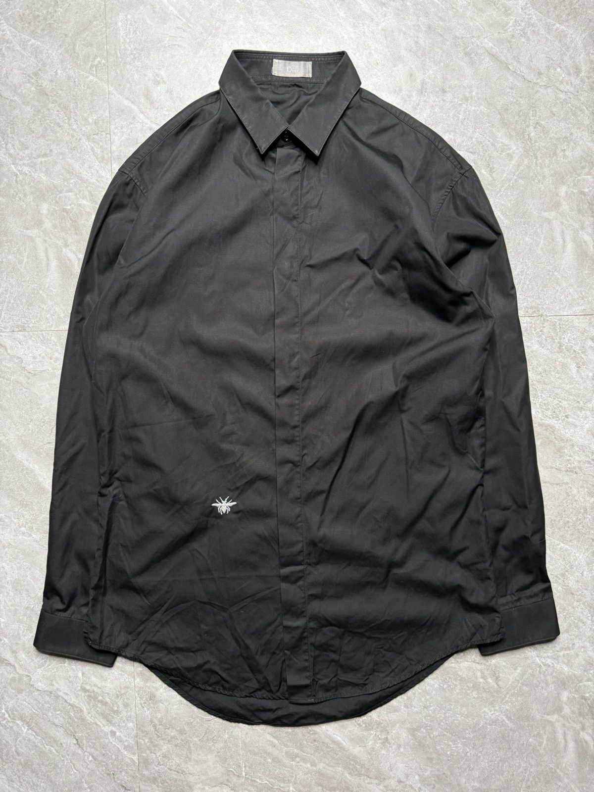 Dior Dior x Hedi Slimane F/W 06 These Gray Days Bee Embroid Shirt Size US M / EU 48-50 / 2 - 1 Thumbnail