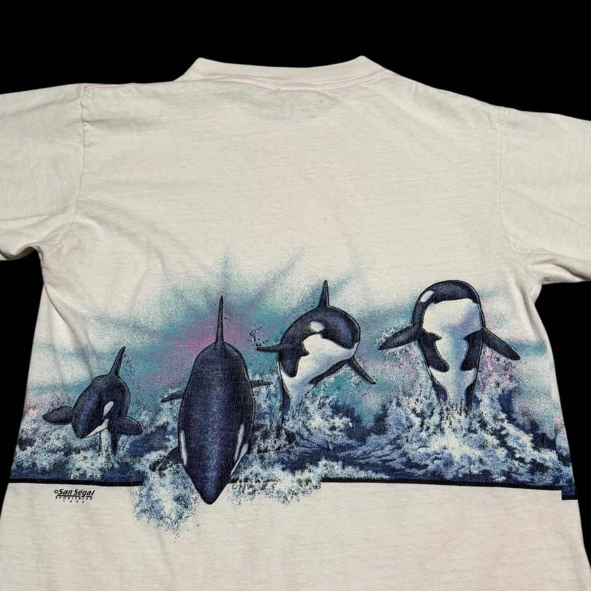 Vintage Oneita Hawaii Orca Ocean Wrap Around Stained Shirt Men's M Size US M / EU 48-50 / 2 - 8 Thumbnail