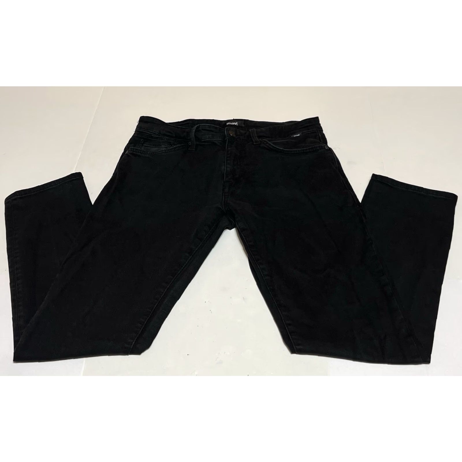 Mavi Mavi Jake Slim Leg Black Jeans Men's 31x29 31x30 Stretch Denim Cotton Blend Logo Slim Jeans Mens Size US 31 - 2 Thumbnail