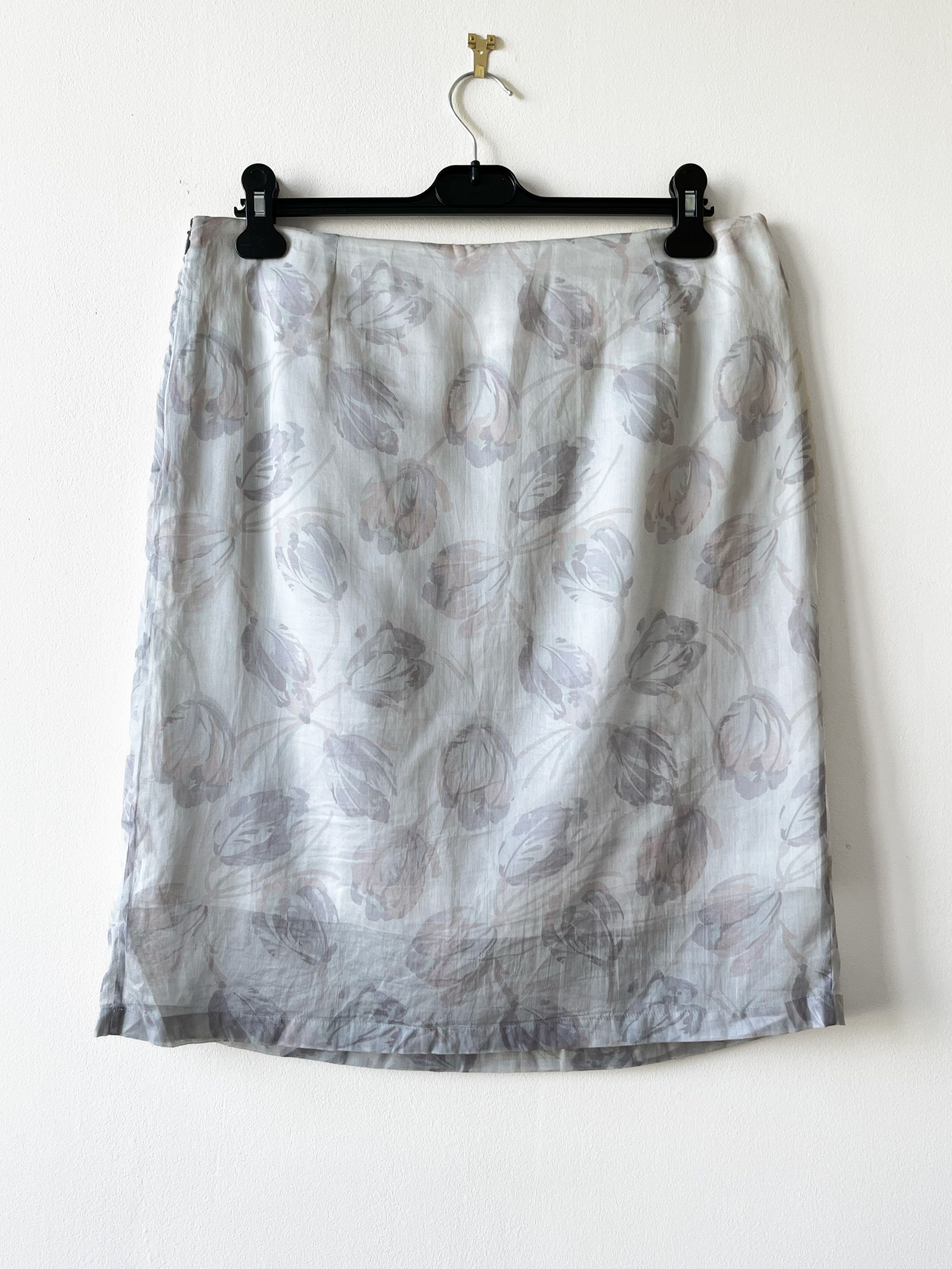 Dries Van Noten Dries van noten grey floral print silk skirt Size 30" / US 8 / IT 44 - 2 Preview