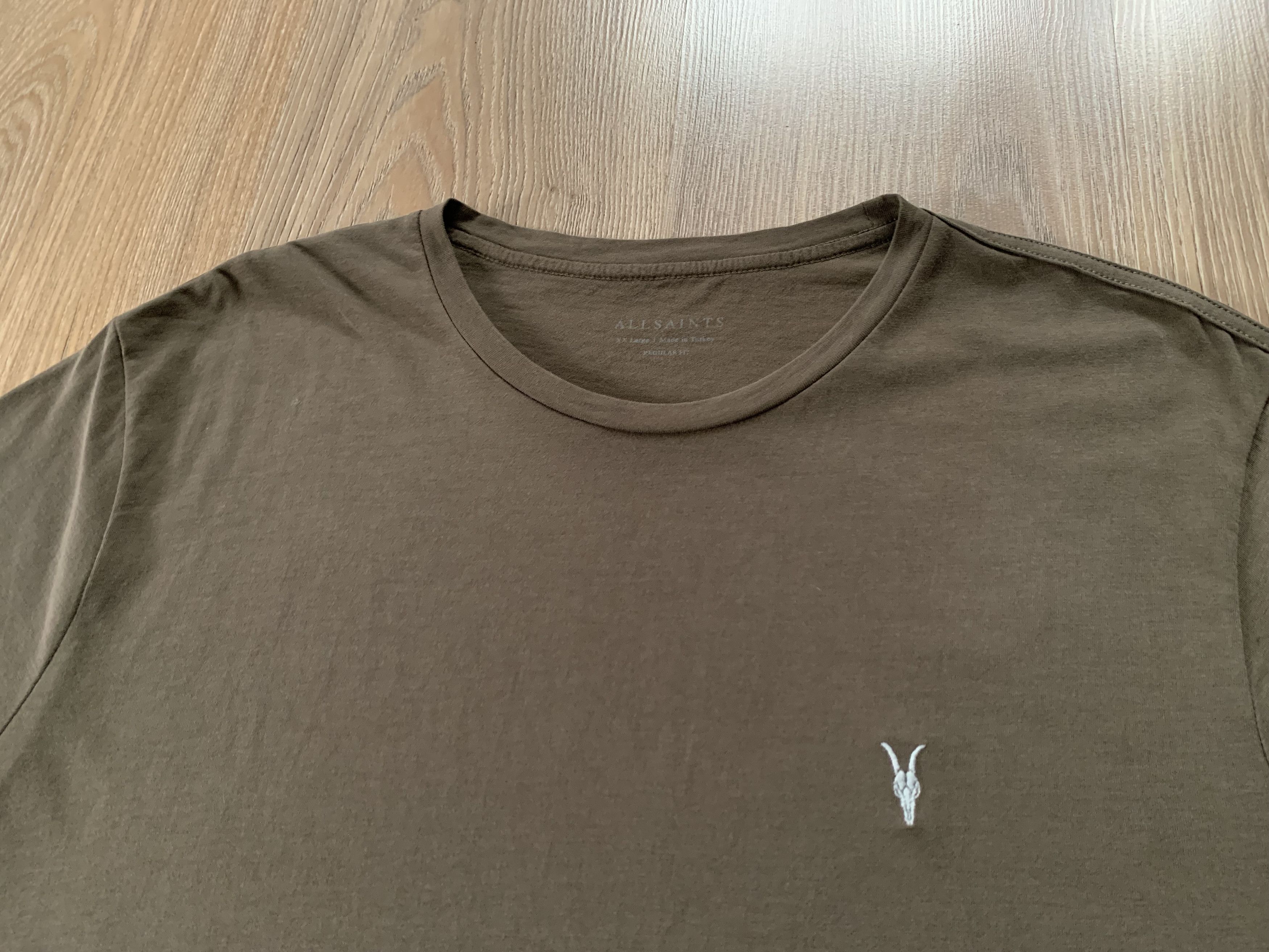 Allsaints Allsaints Basic Cotton Khaki T Shirt Size US XXL / EU 58 / 5 - 4 Thumbnail