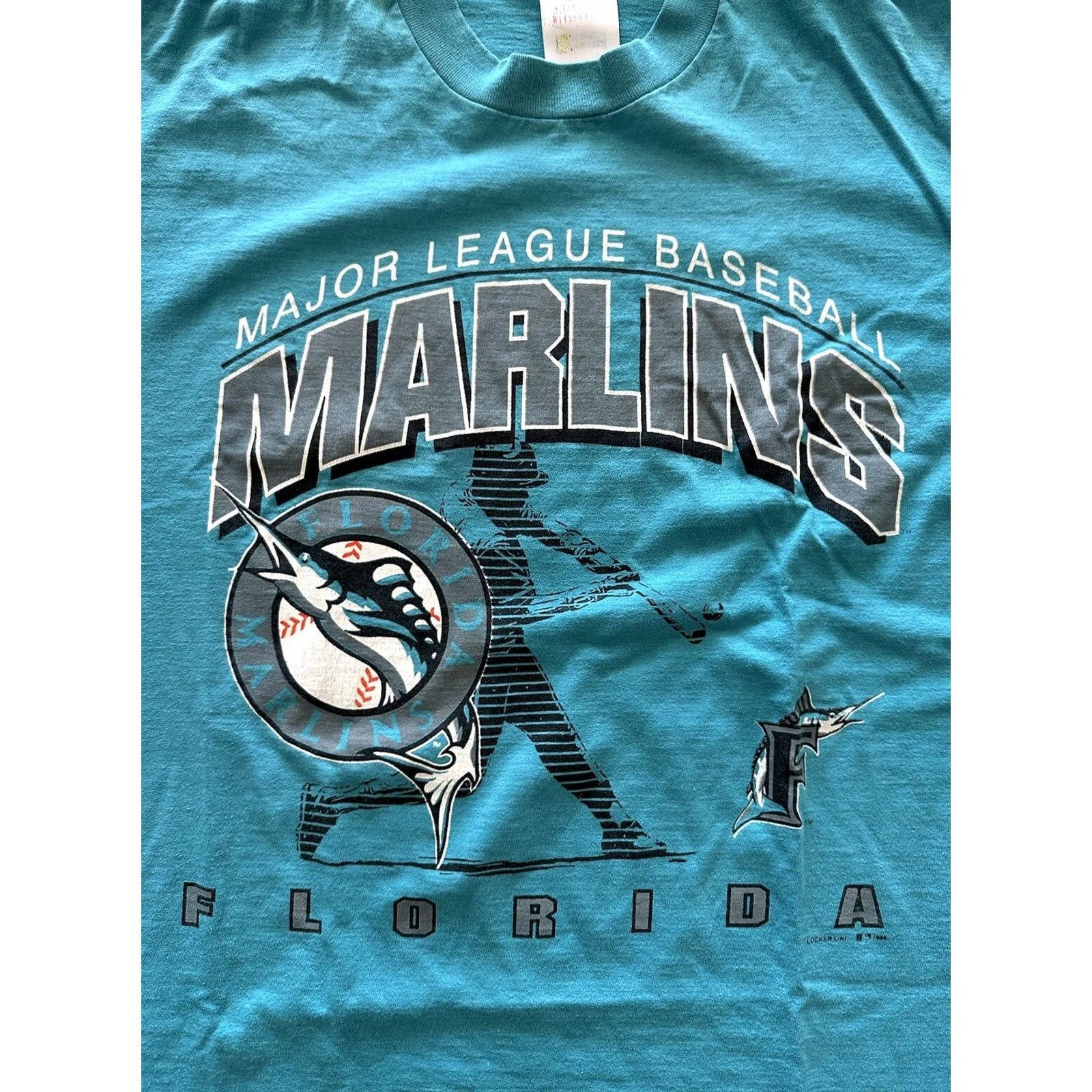 Vintage VINTAGE Florida Marlins Inaugural T-Shirt XL Blue Single Stitch Mens 1993 Baseball MLB 90s Shirt Size US XL / EU 56 / 4 - 2 Thumbnail