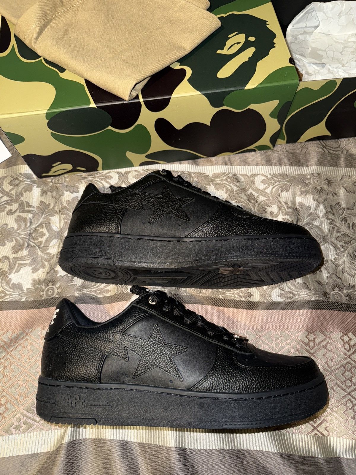 Bape Bapesta Triple Black Size US 11 / EU 44 - 3 Thumbnail