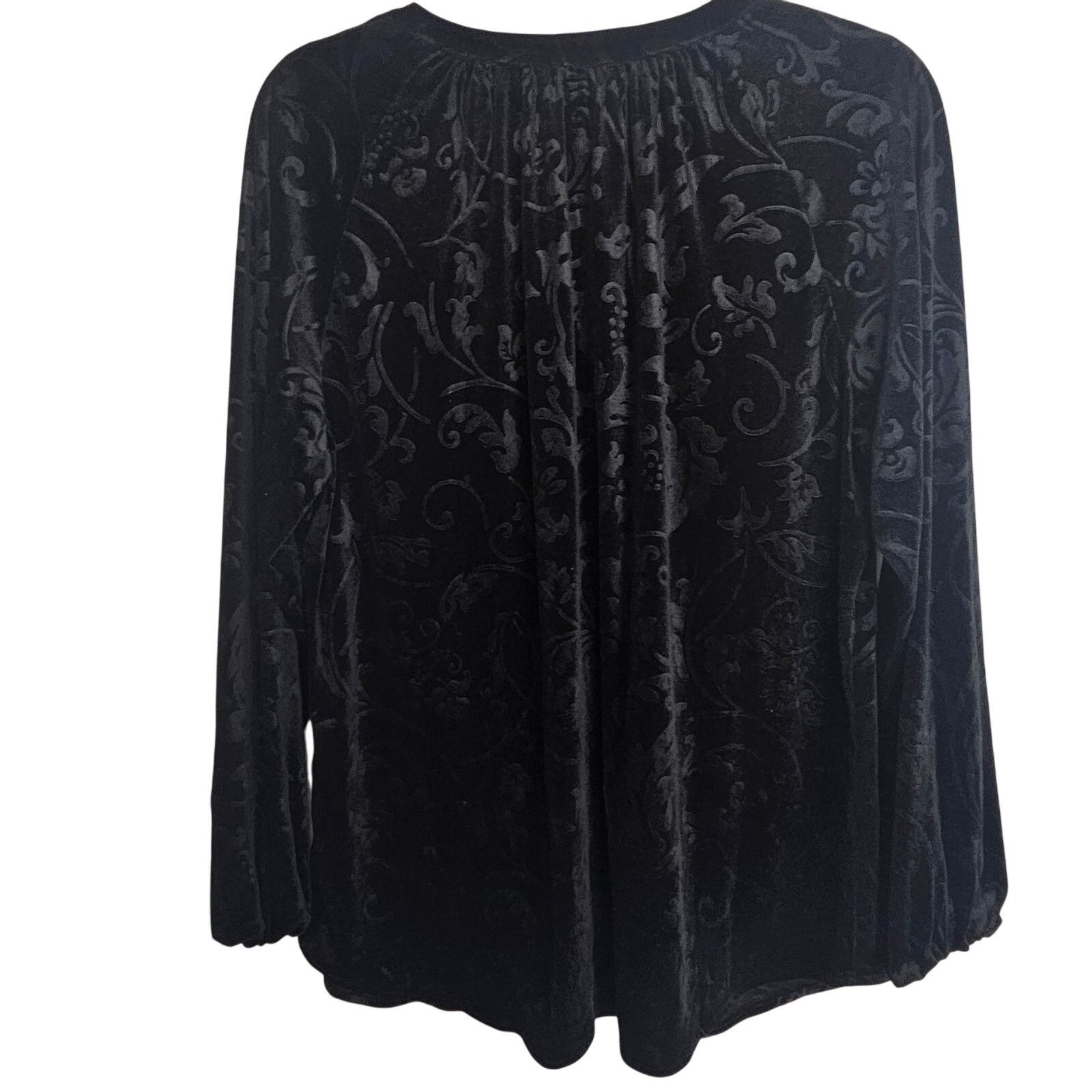 Chicos Chicos Womens Velvet Floral Blouse Elegant Dark Romance Size M / US 6-8 / IT 42-44 - 8 Thumbnail