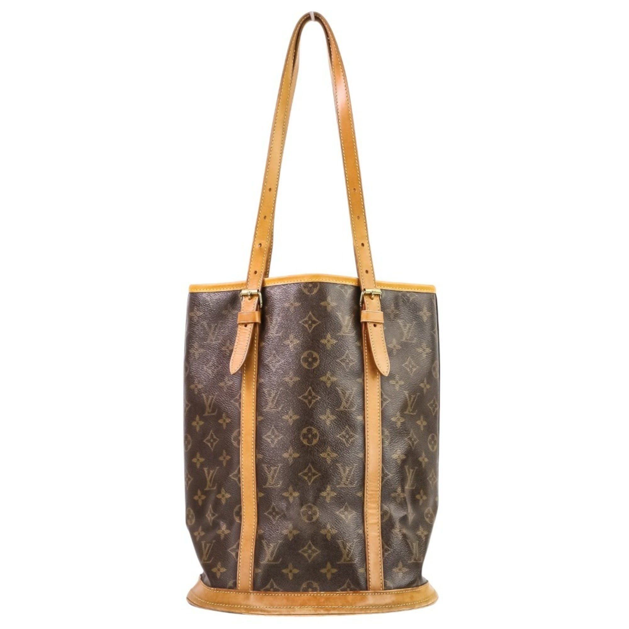LOUIS VUITTON Monogram Bucket GM Tote Bag with Pouch One-Shoulder Bag M42236 Brown Women's