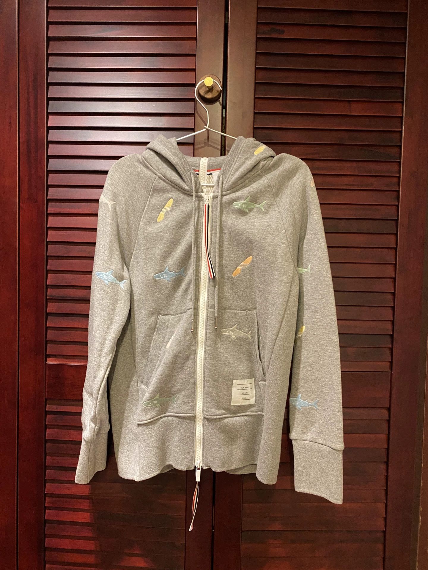 Thom Browne Thom Browne Shark Embroidered Zip Hoodie Size US M / EU 48-50 / 2 - 1 Thumbnail
