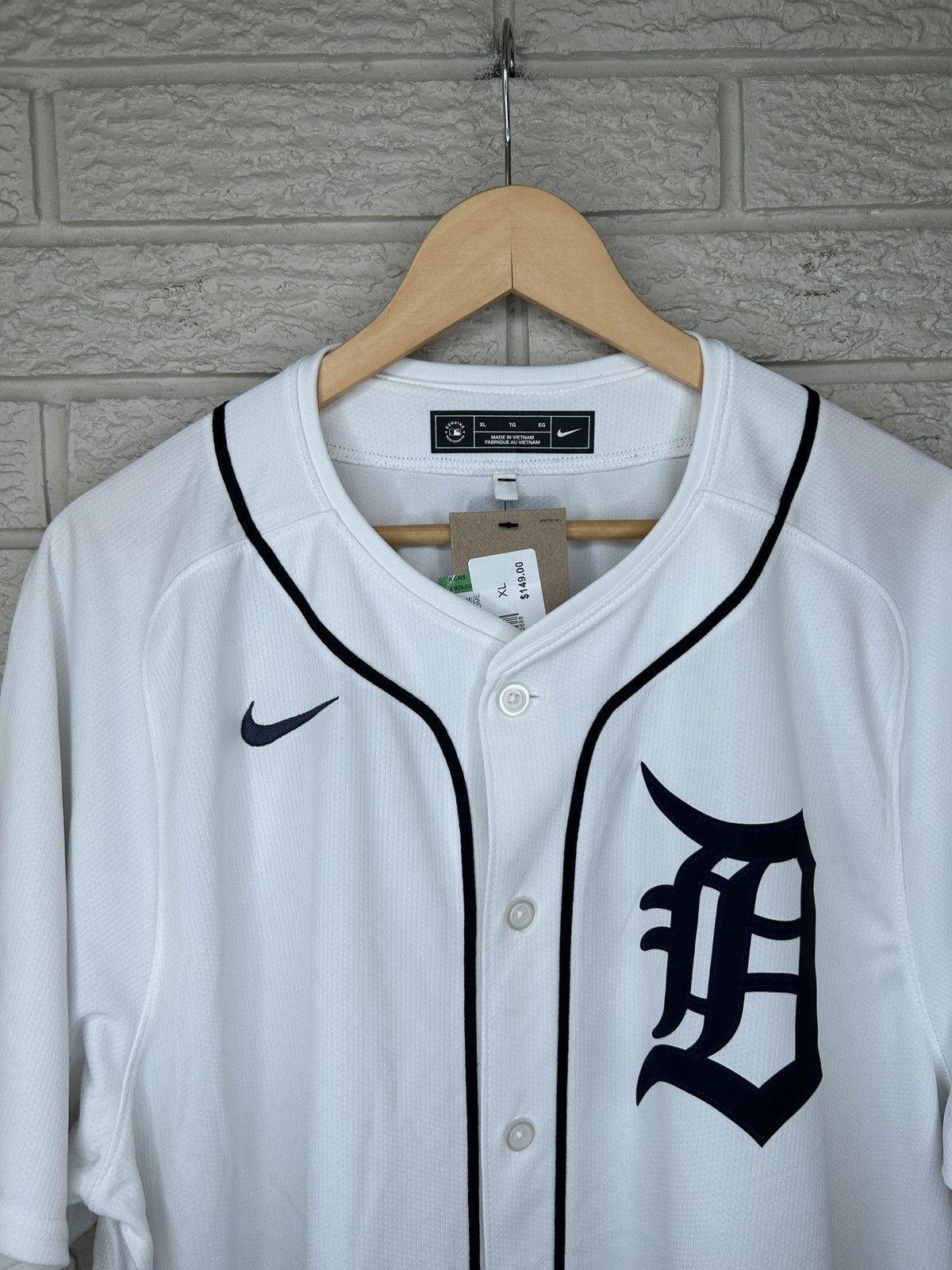 Nike Nike Detroit Tigers White MLB Baseball Jersey Size US XL / EU 56 / 4 - 4 Thumbnail