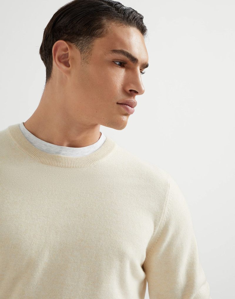 Brunello Cucinelli o1la1rc1a0326 Cashmere Sweater in Ivory Size US XL / EU 56 / 4 - 3 Thumbnail