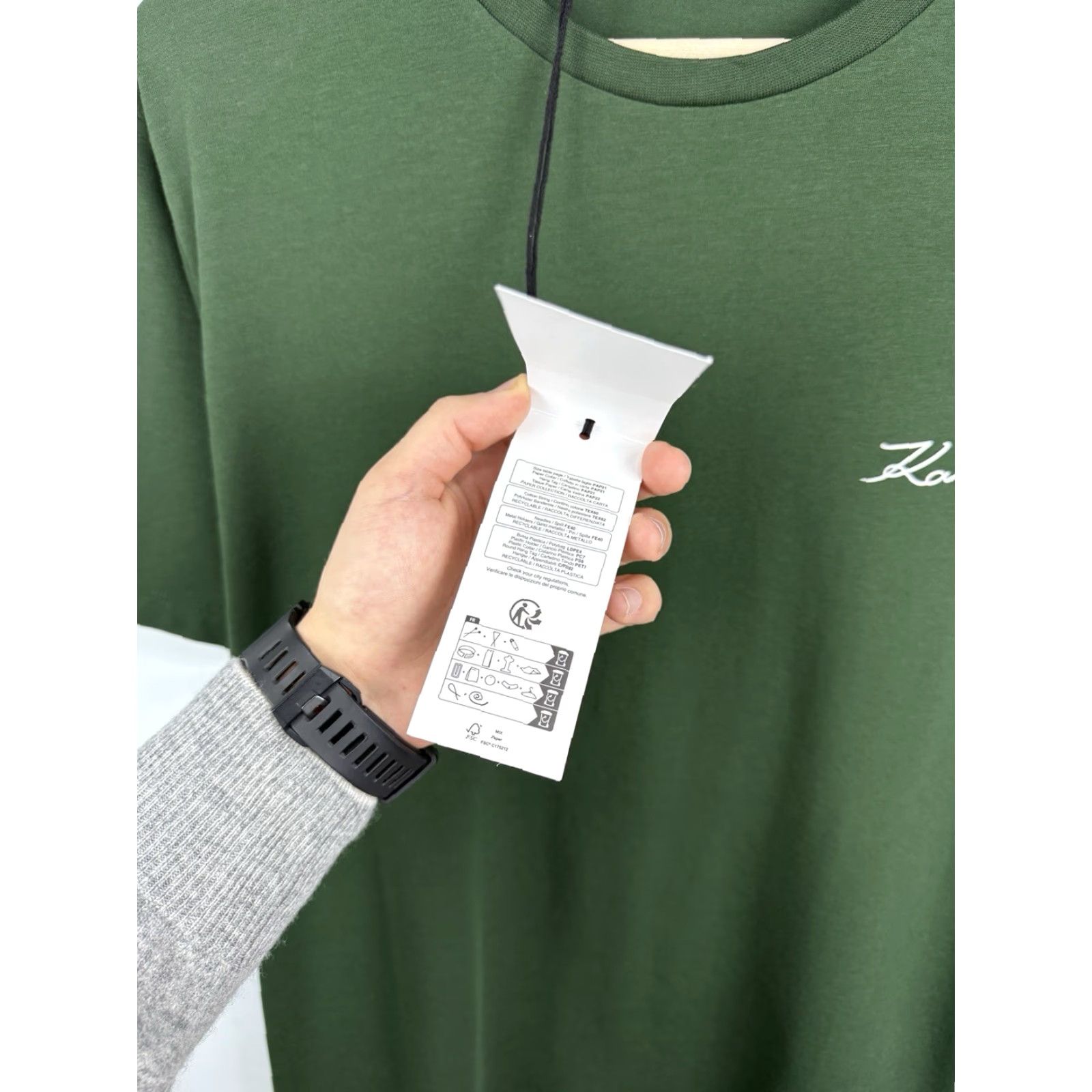 Karl Lagerfeld Karl Lagerfeld T-Shirt XL Green, Classic Luxury, Men, New with Tag, Rare, France Size US XL / EU 56 / 4 - 7 Thumbnail