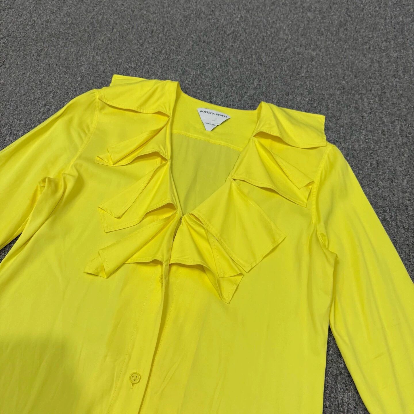 Bottega Veneta Bottega Veneta Yellow Fringe Long-Sleeve Shirt 38 Mint Size S / US 4 / IT 40 - 3 Thumbnail