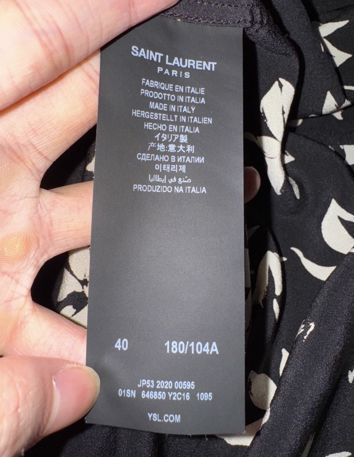 Saint Laurent Paris Saint Laurent (SLP) 21SS Runway Wild Orchid Print Silk Shirt Size US XL / EU 56 / 4 - 7 Thumbnail