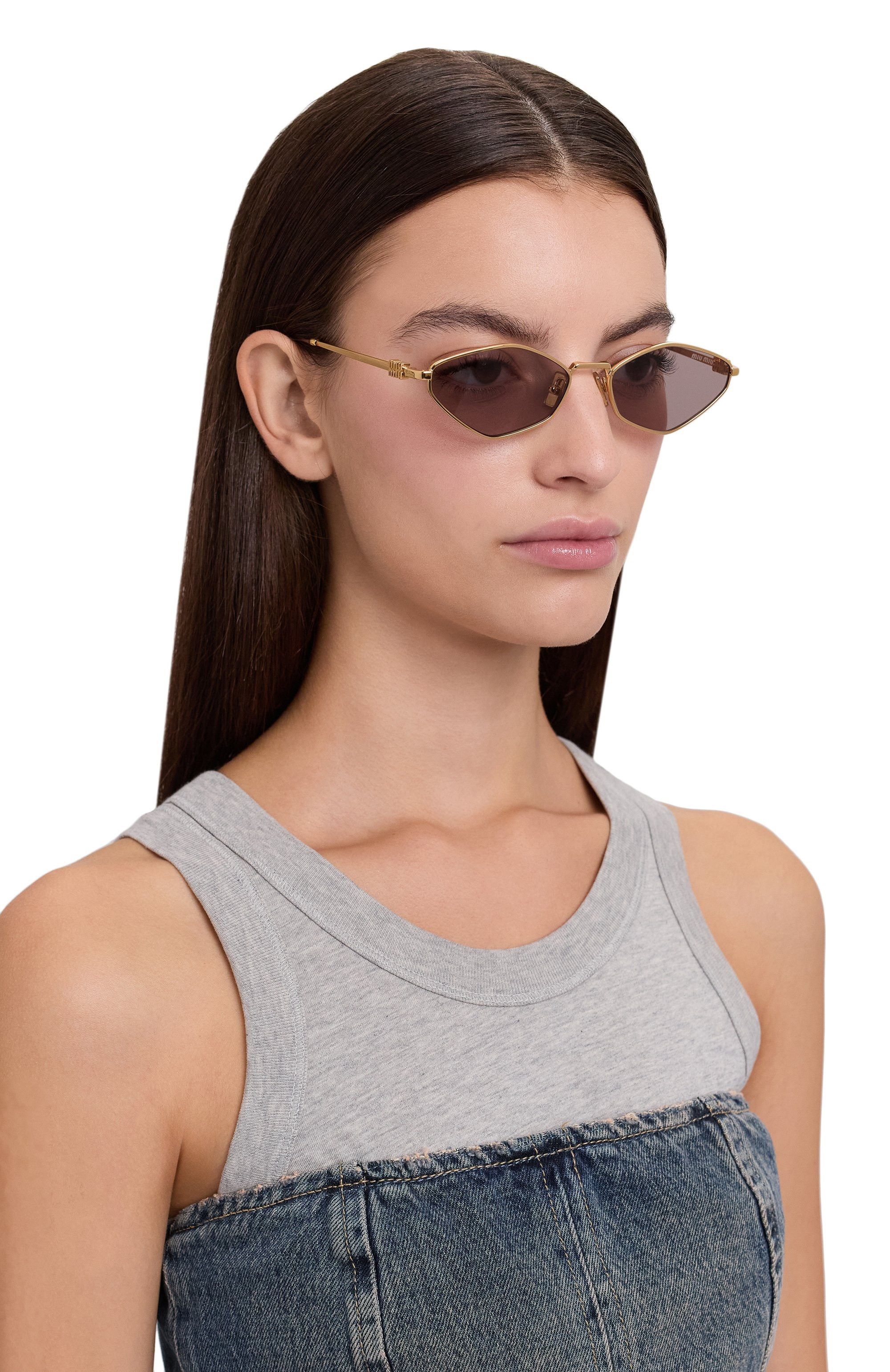 Miu Miu NEW Miu Miu MU56ZS 5AK20I REGARD Geometric Unisex Sunglasses Size ONE SIZE - 11 Thumbnail