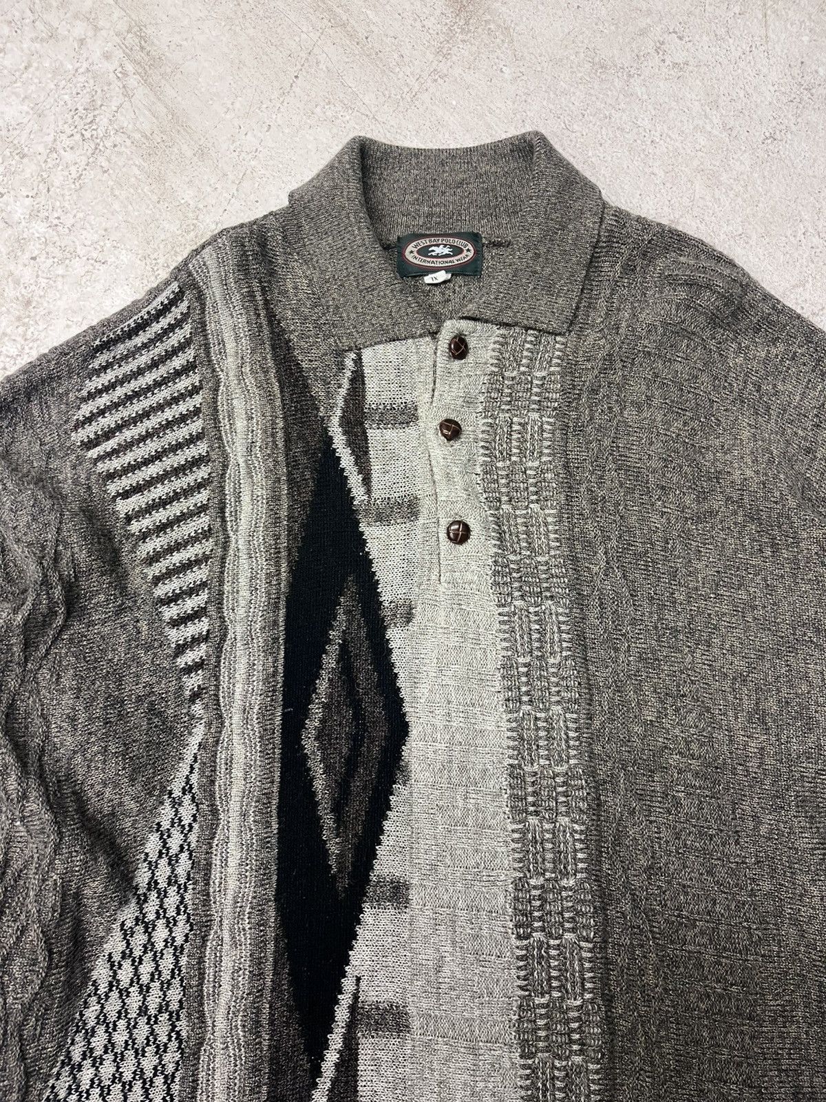 Vintage Vintage west bay polo club button up knit sweater Size US XL / EU 56 / 4 - 1 Thumbnail