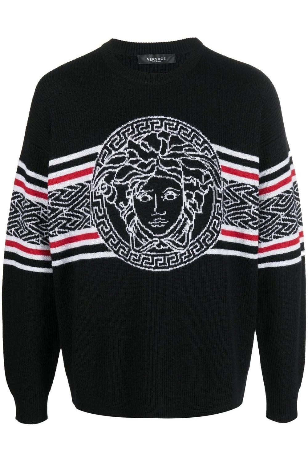 Versace o1y0525 Logo Crewneck Sweater in Multicolor Size US L / EU 52-54 / 3 - 1 Thumbnail