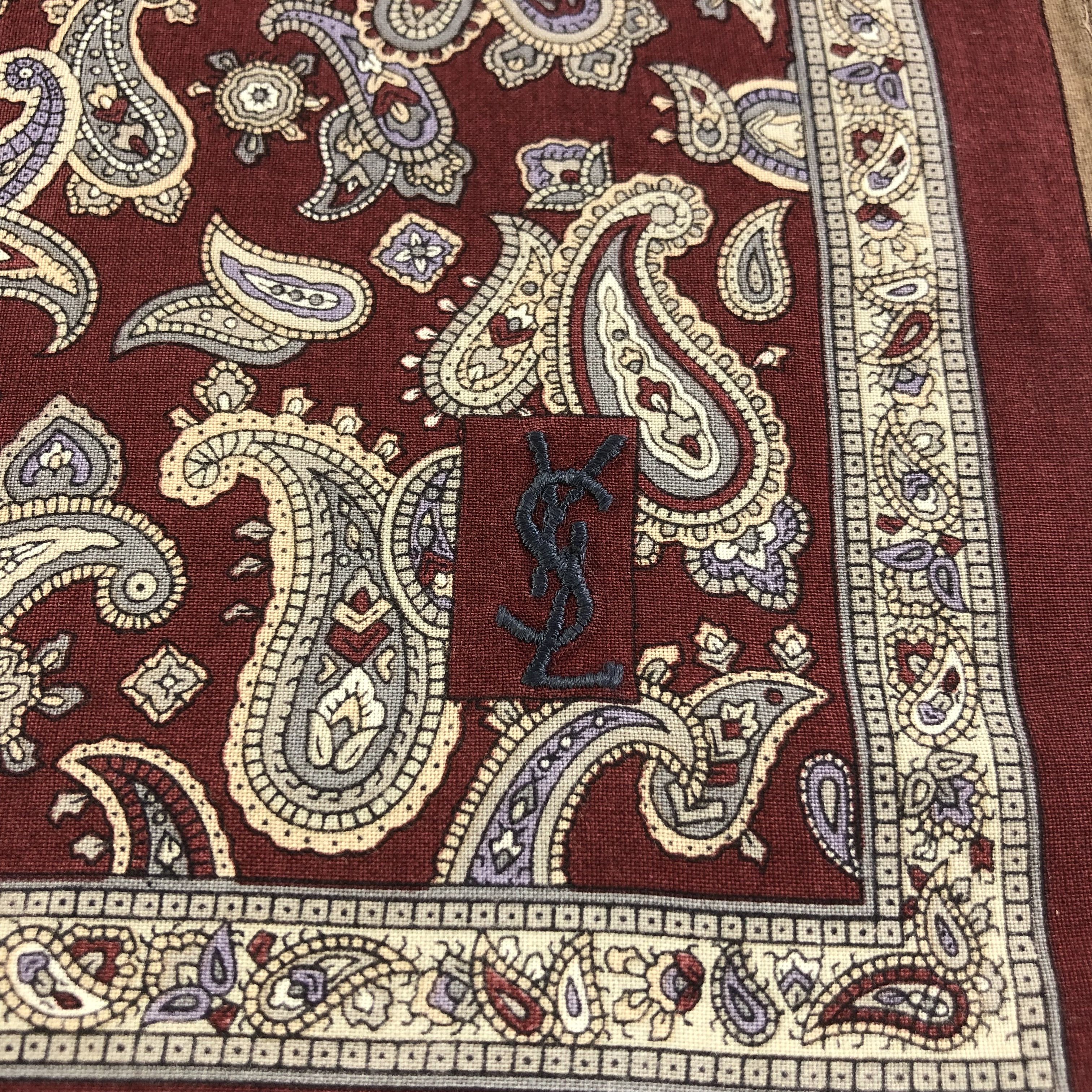 Vintage YSL Paisley Handkerchief Neckerchief Bandana H1499 Size ONE SIZE - 4 Thumbnail